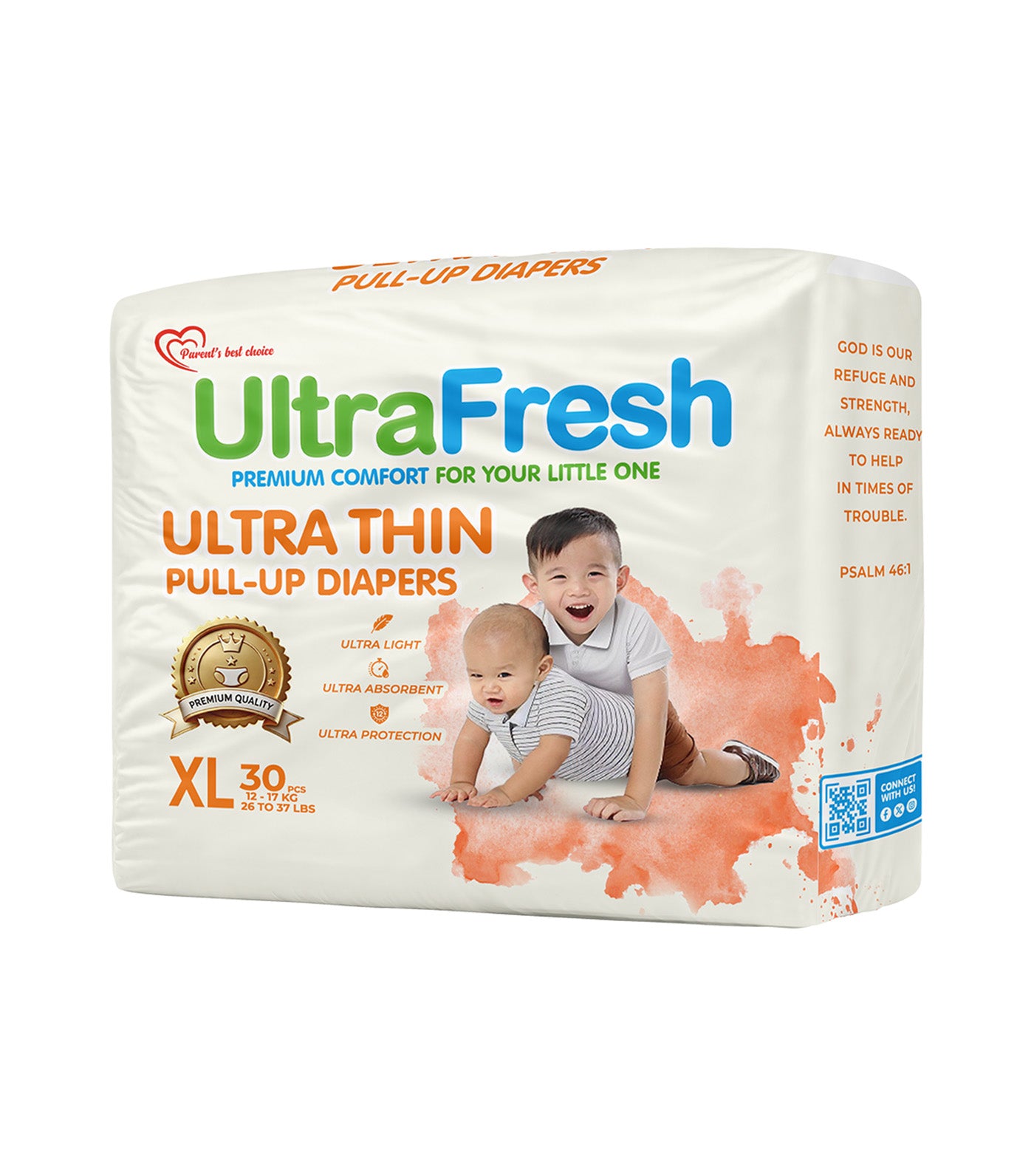 UltraFresh Ultra Thin Pull-Up Diapers - 30 Pieces Extra Large