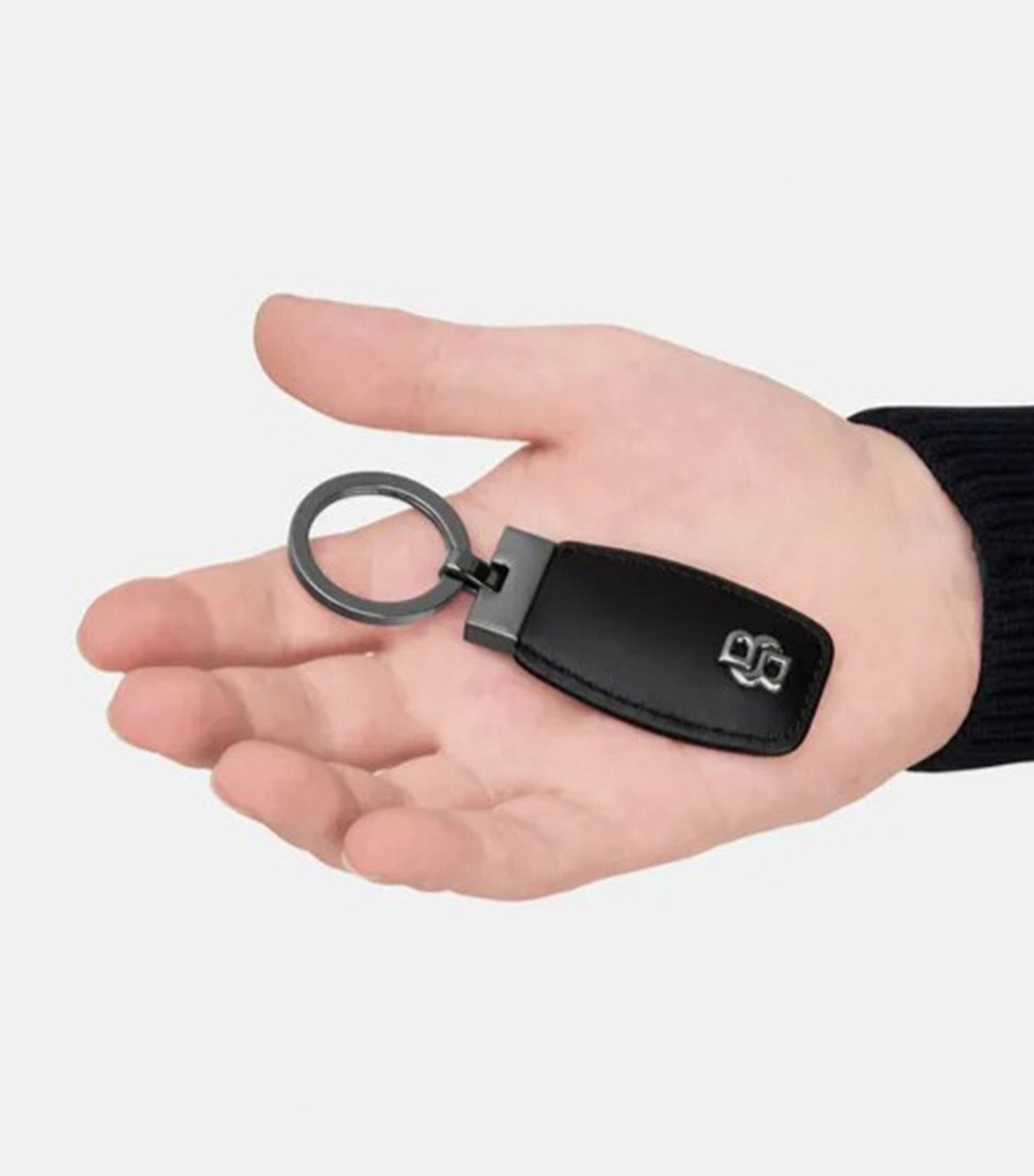 HUGO BOSS Key Ring Double B Black and Gun 