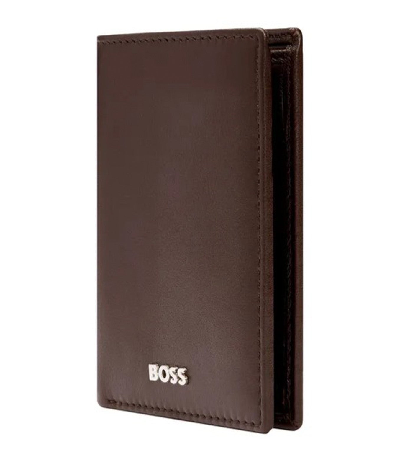 Folding Card Holder Classic Smooth Brown