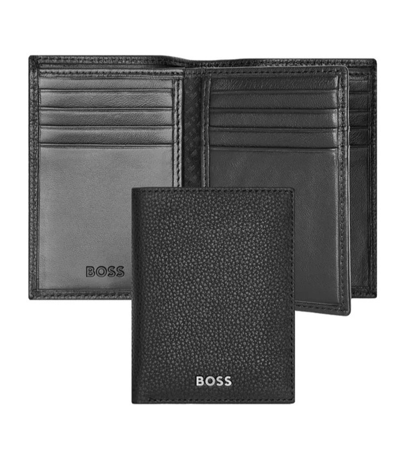 Card Holder Trifold Classic Grained Black