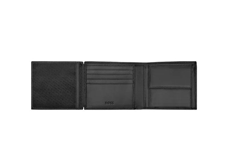Money Wallet with Flap Classic Grained Black