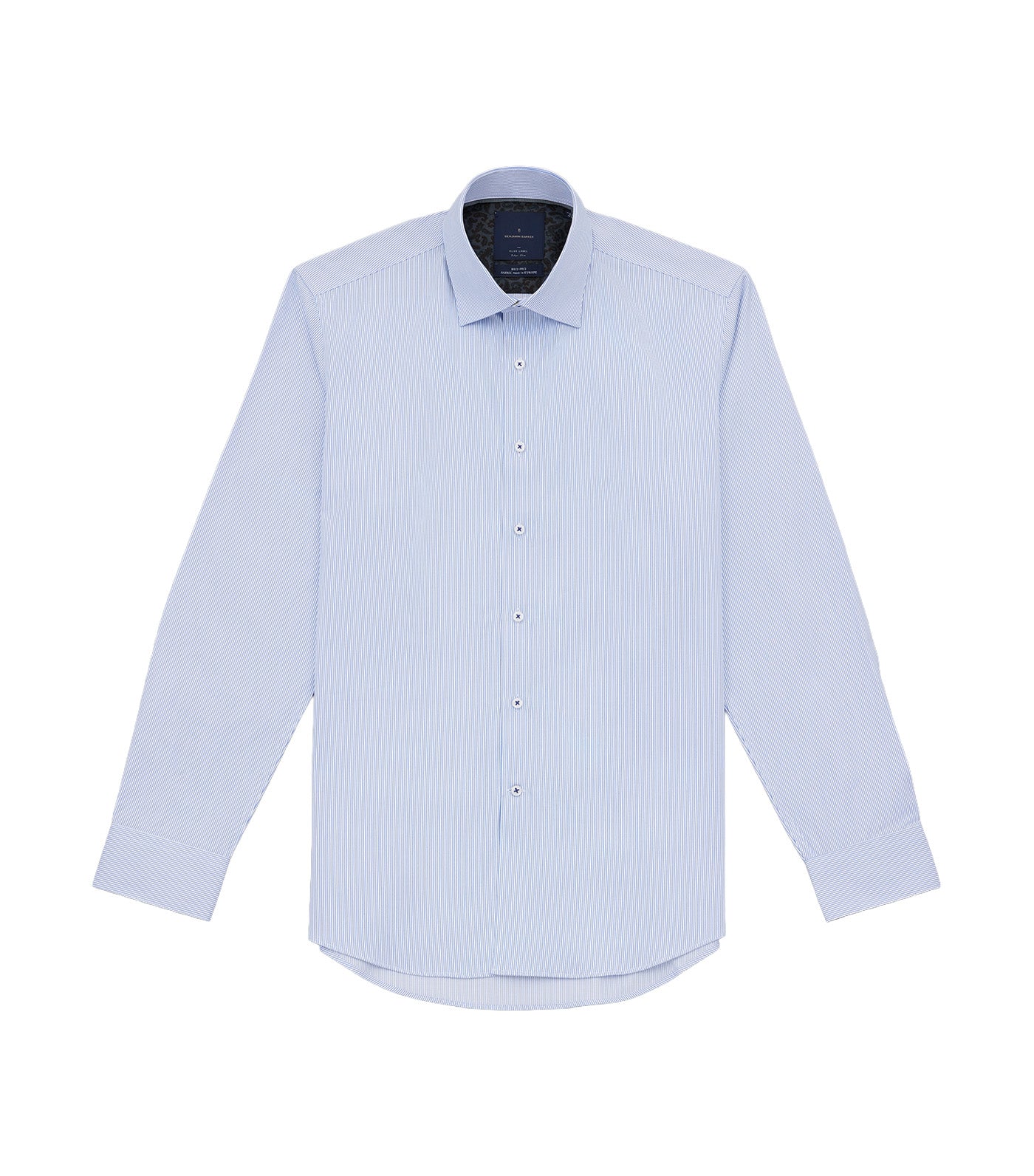 Futako 80/2 Easy Care Pinstripes Long Sleeves Blue