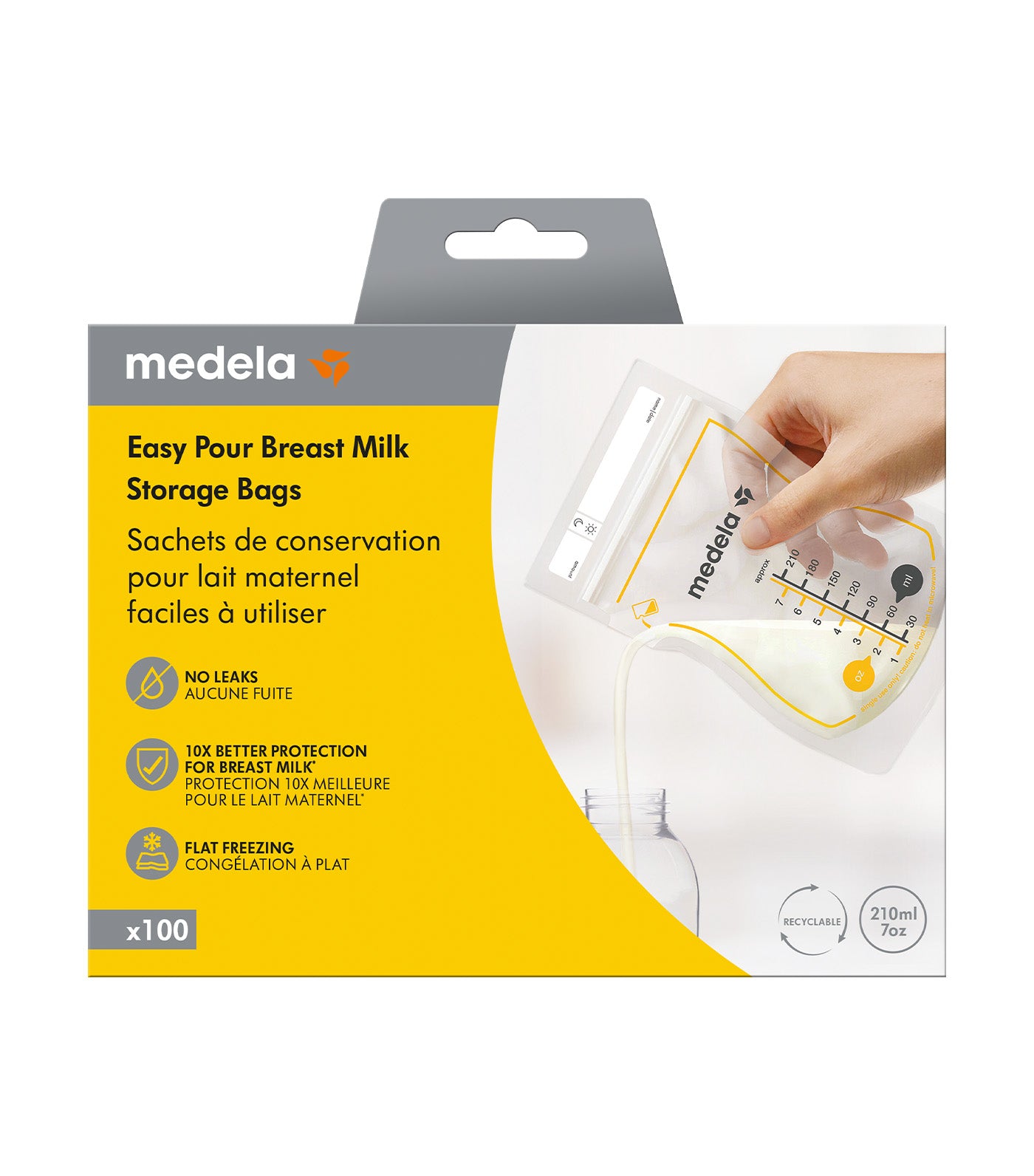 Easy Pour Breast Milk Storage Bags - 100 Bags