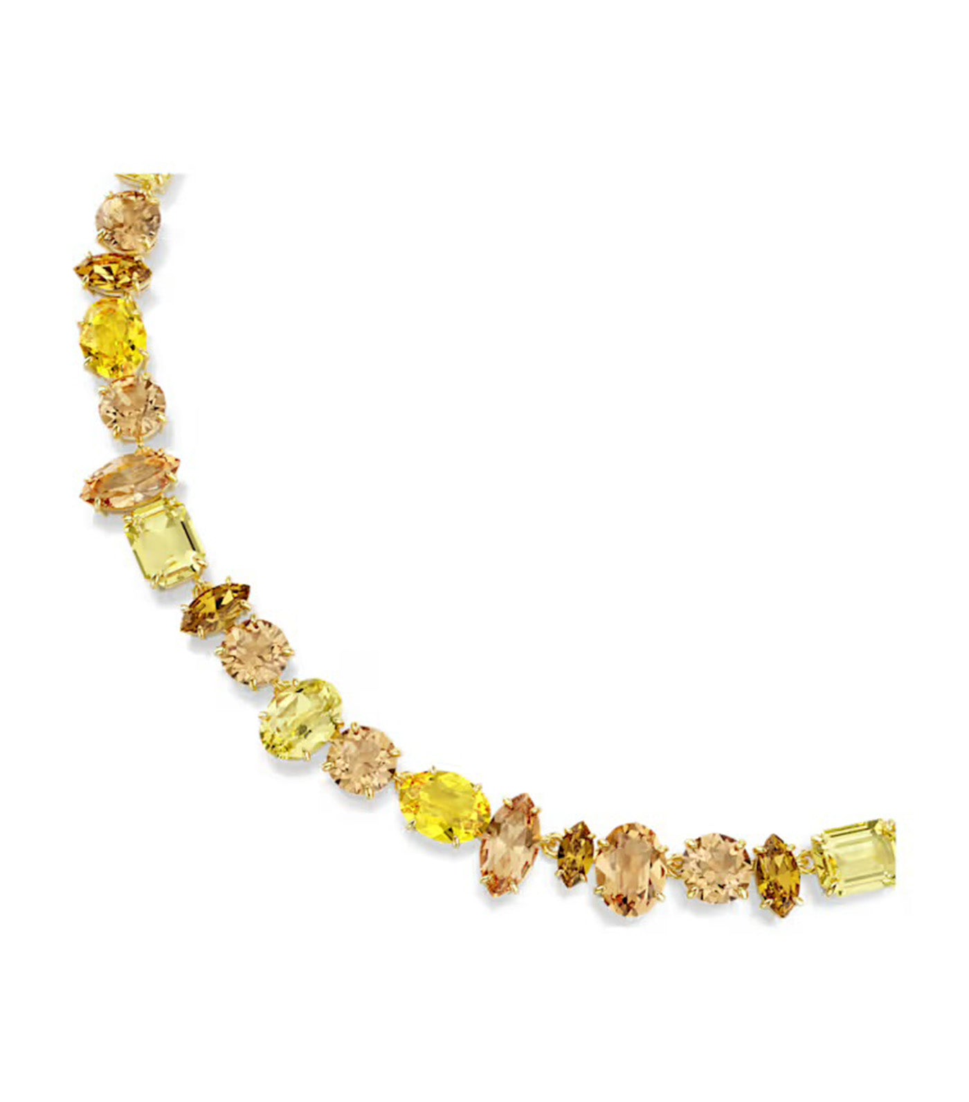 Gema Necklace Mixed Cuts, Yellow, Gold-Tone Plated