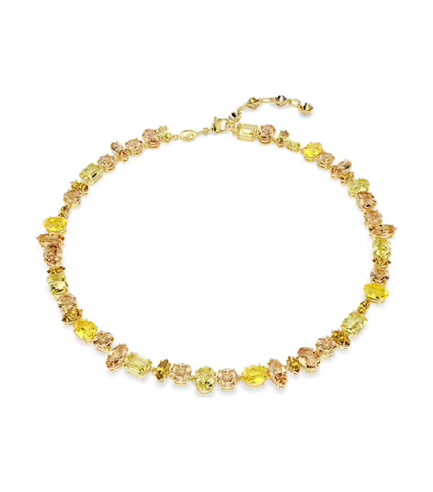 Gema Necklace Mixed Cuts, Yellow, Gold-Tone Plated