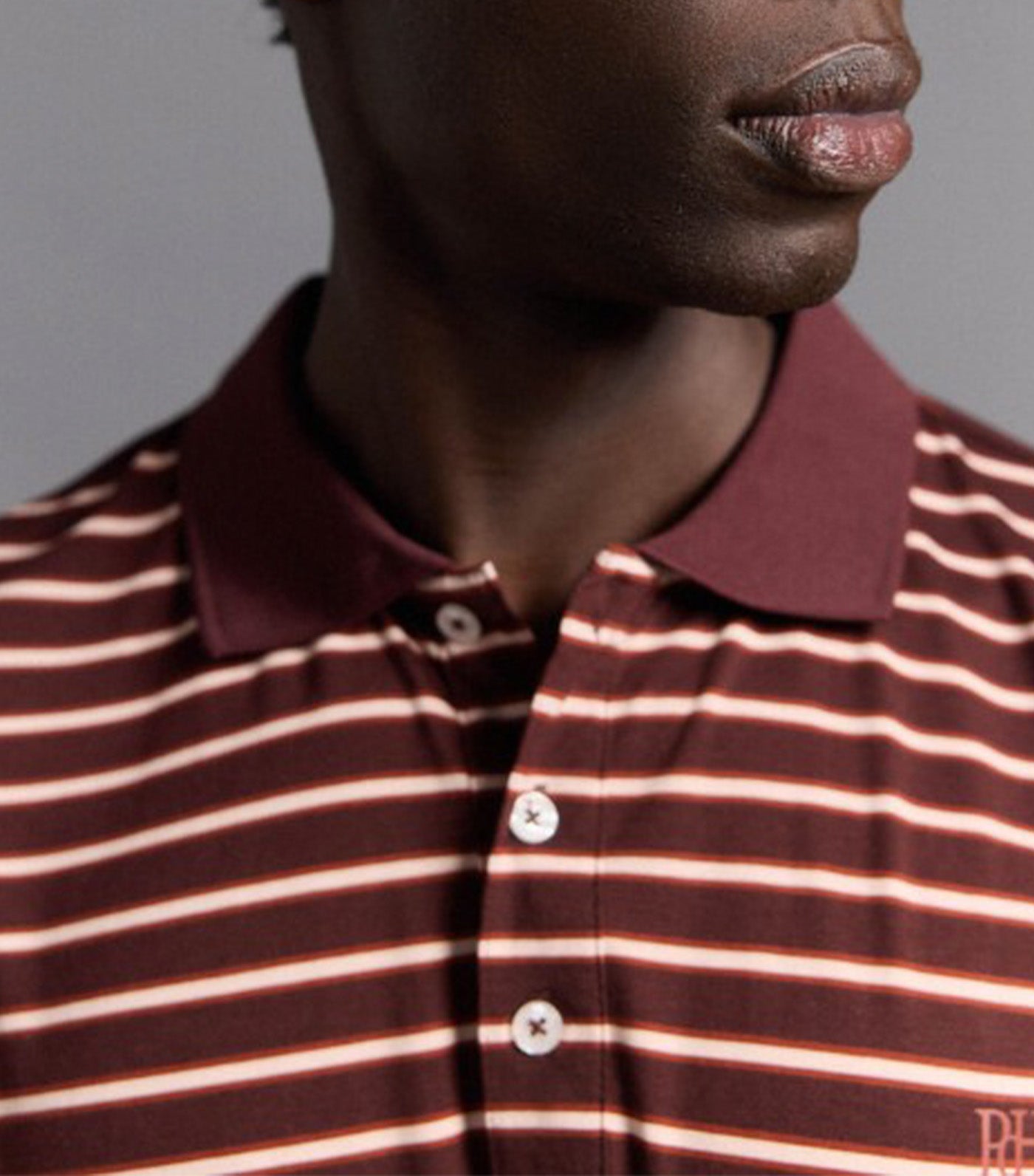 Golf Striped Polo Shirt Red
