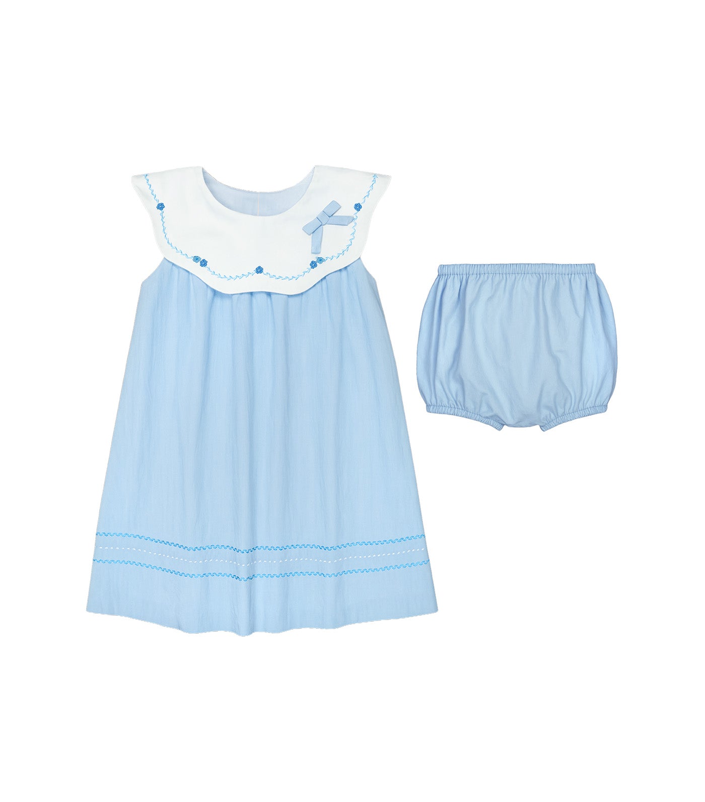 Ramie Baby Girls Embroidered Dress