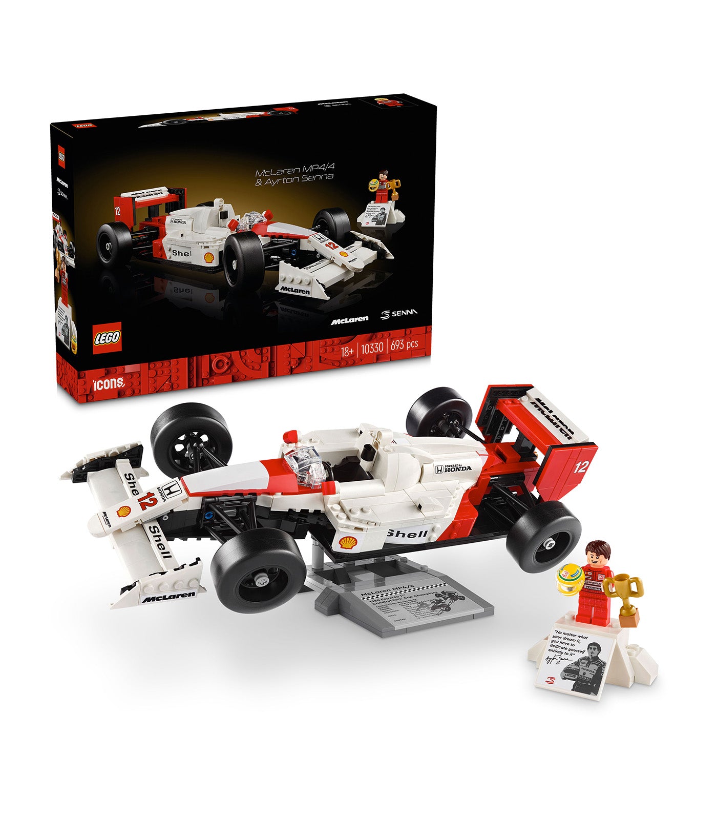 LEGO® Icons McLaren MP4/4 and Ayrton Senna