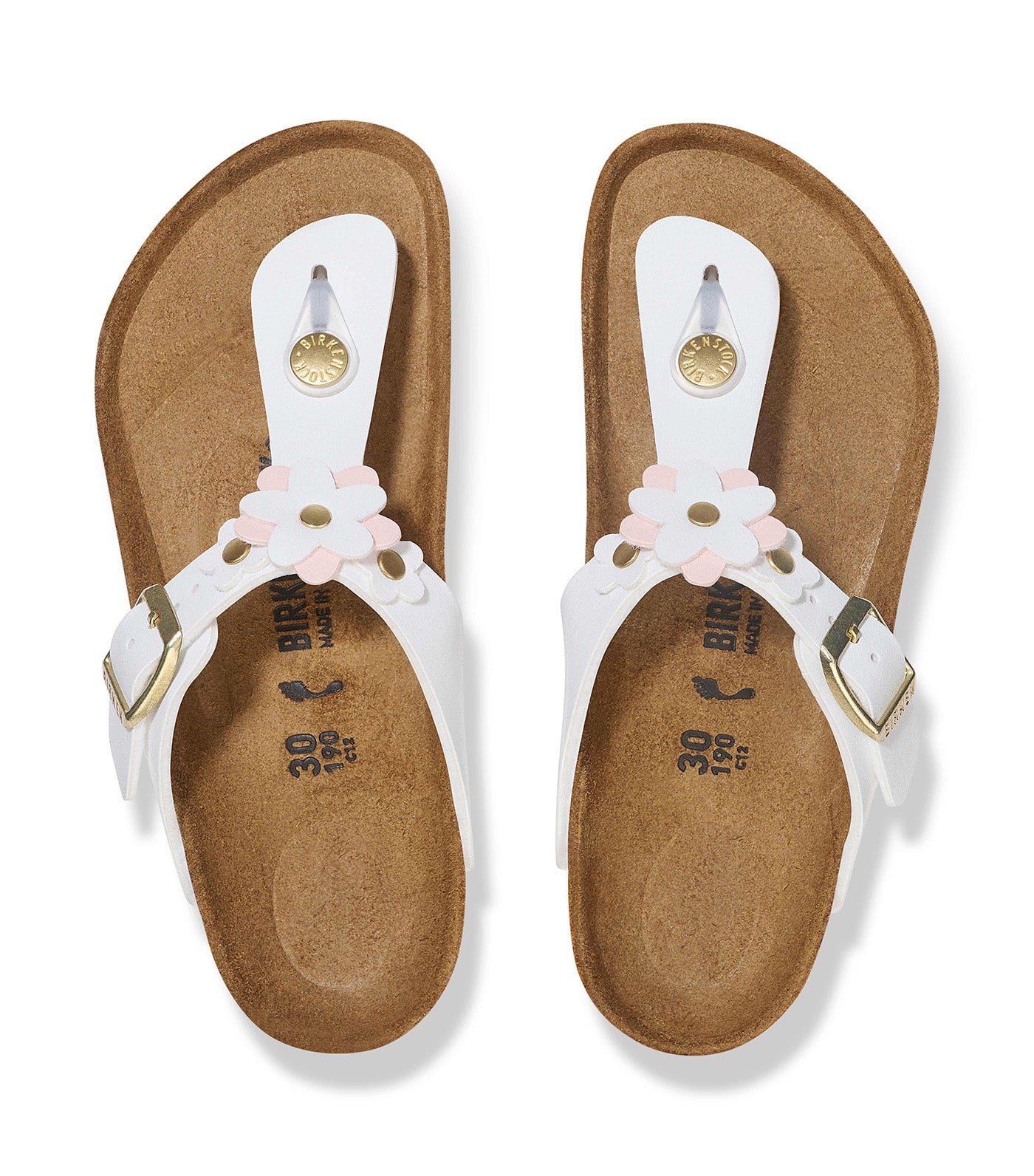 Birkenstock Gizeh Flowers 3 Kids White