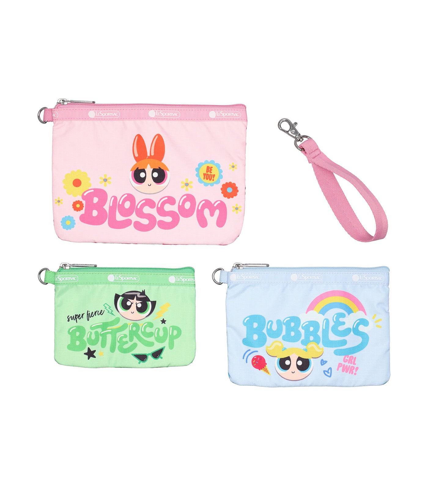 LeSportsac x Powerpuff Girls Wristlet Pouch Set