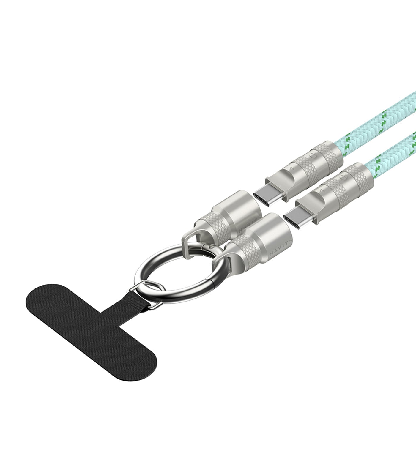 Multi-Functional Push-Pull Lanyard Charging Cable Green