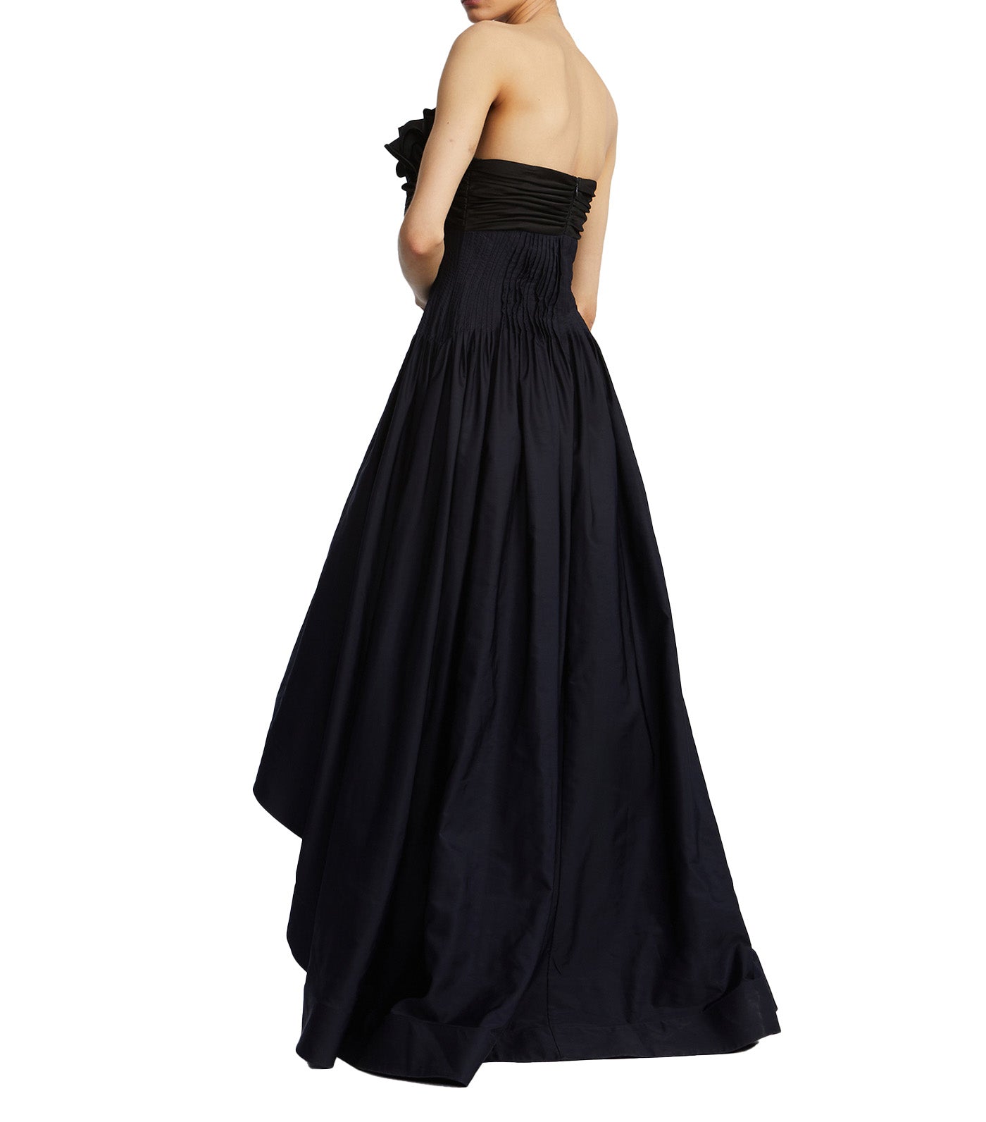 High Low Gown With Flower 9407 Black & Sky Captain