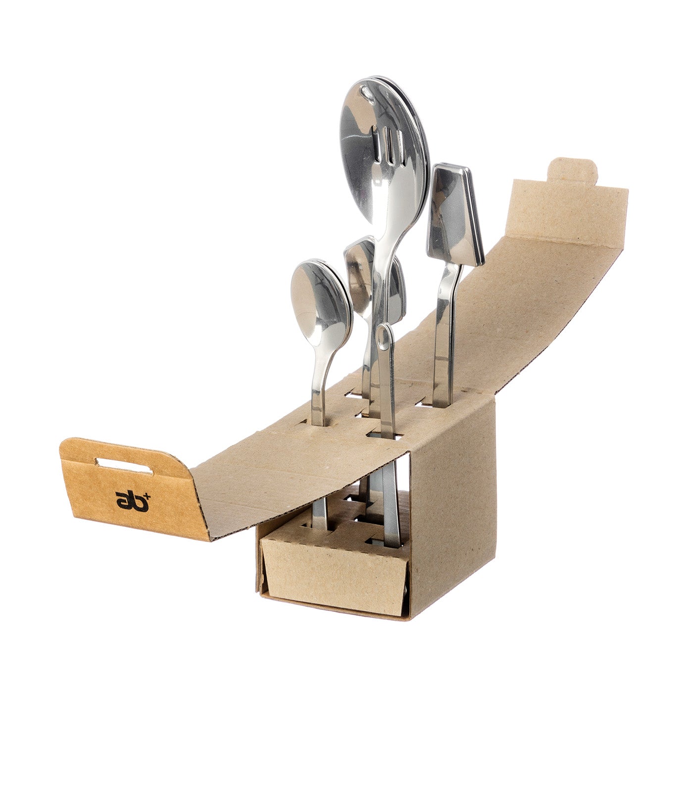 Break&Fast 10-Piece Set, Stainless Steel 18/10, Milk Carton Style Avana Box