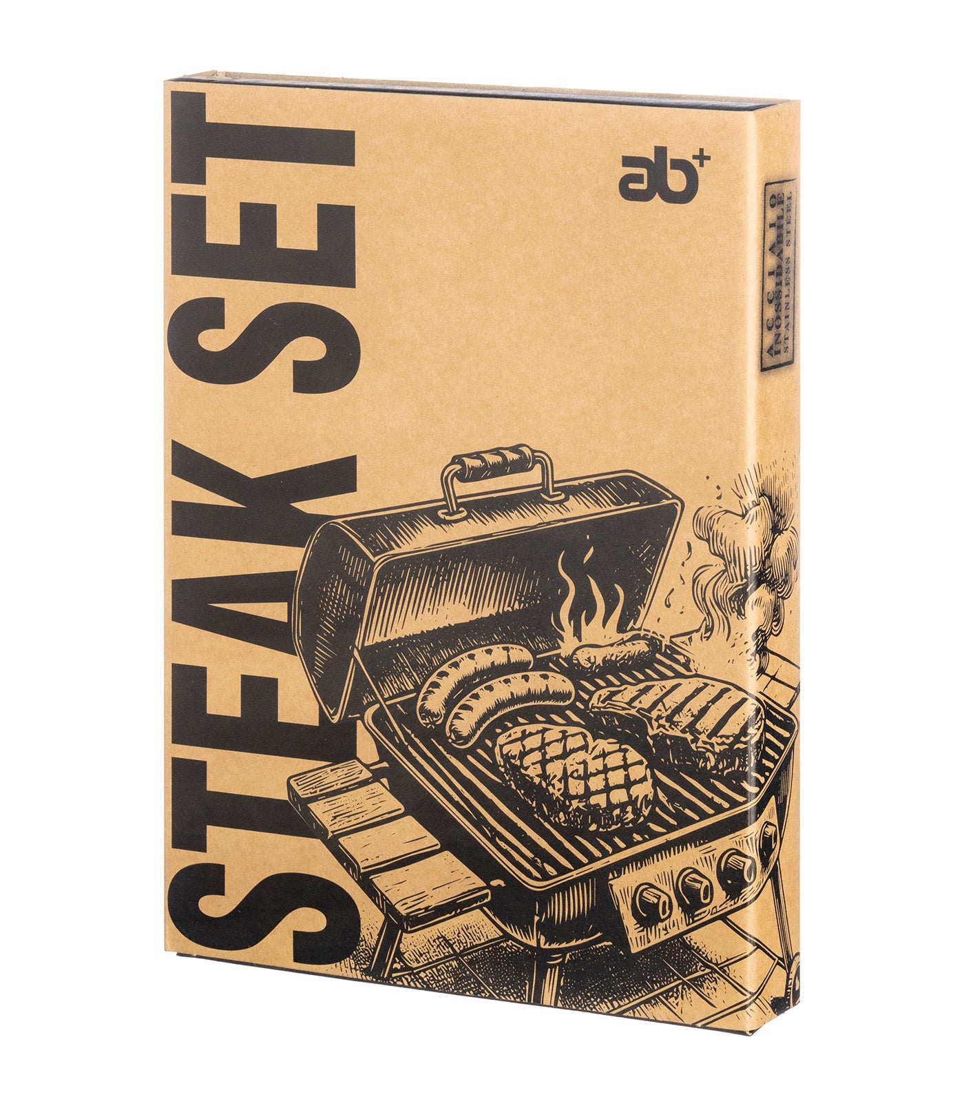 Steak 4-Piece Set, Stainless Steel with Wooden Handle, Avana Box