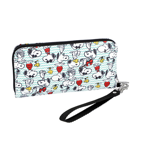 LeSportsac x Peanuts Tech Wallet Wristlet Snoopy and Woodstock
