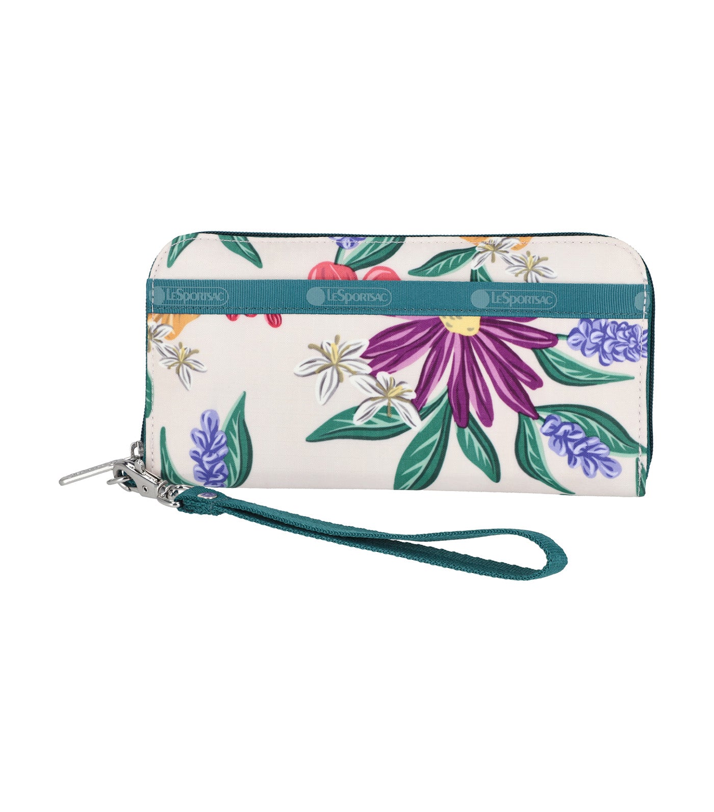 Tech Wallet Wristlet Graphic Floral Ivory