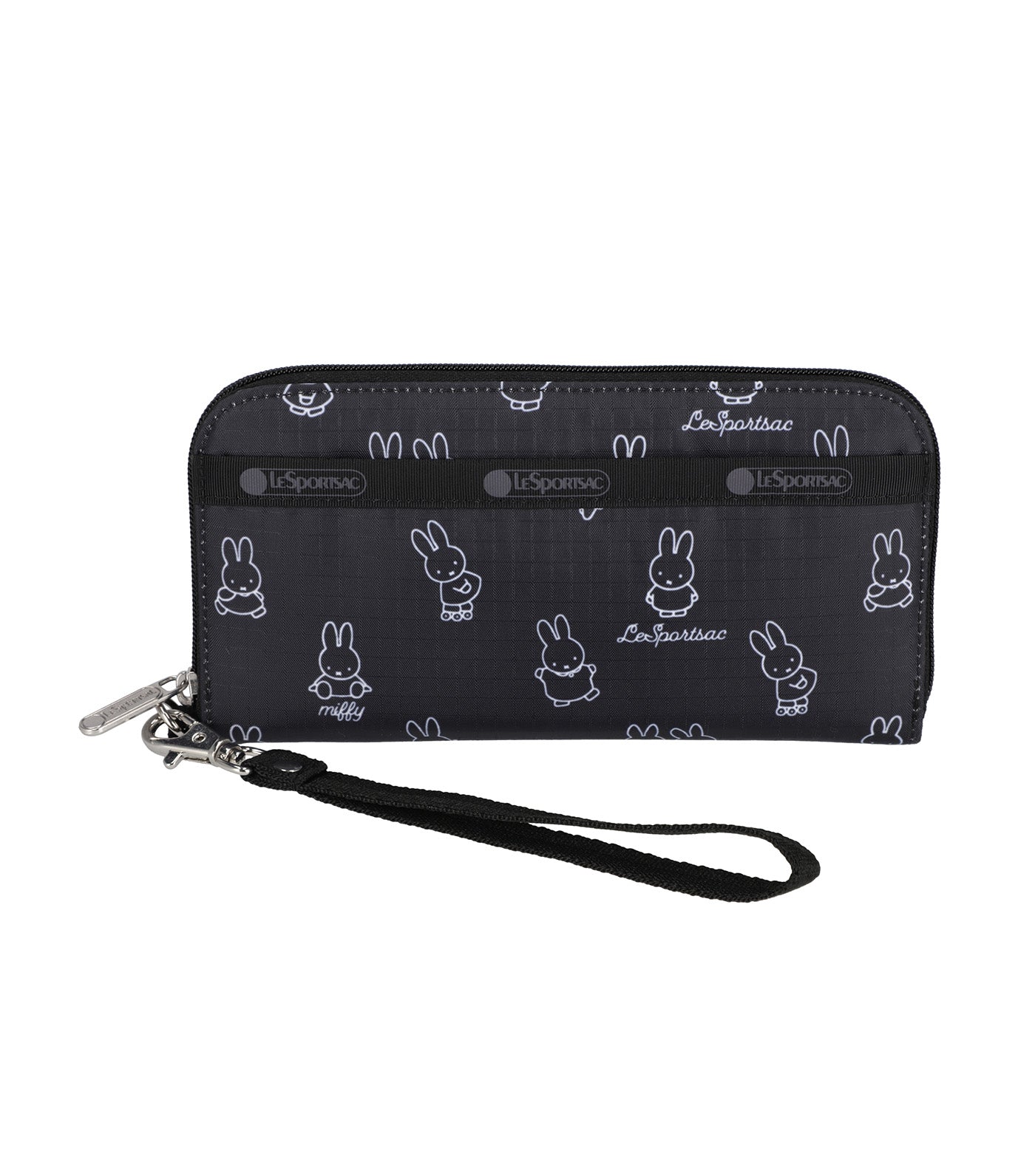 Tech Wallet Wristlet Miffy Black Stencil