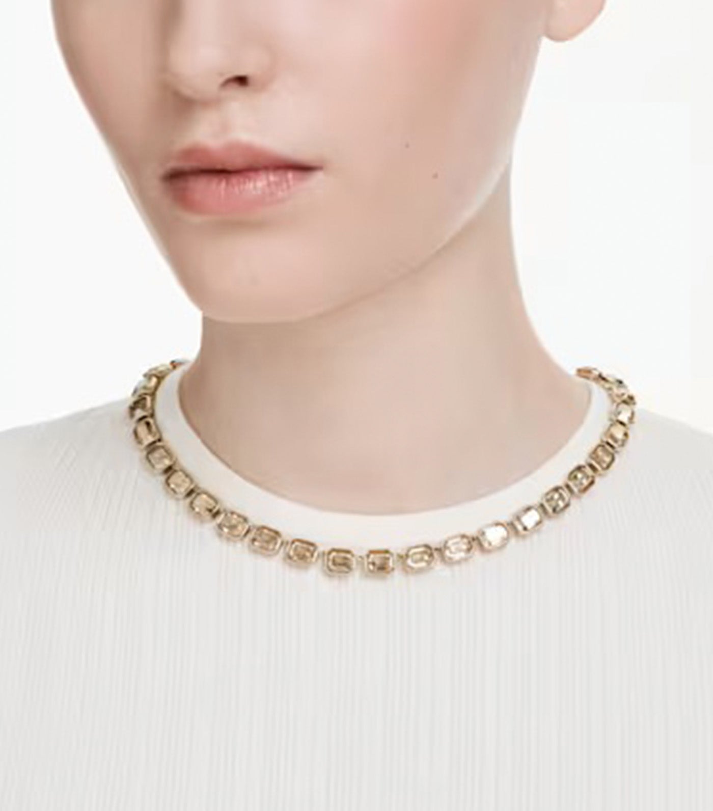 Millenia Necklace  Octagon Cut, Yellow, Gold-Tone Plated