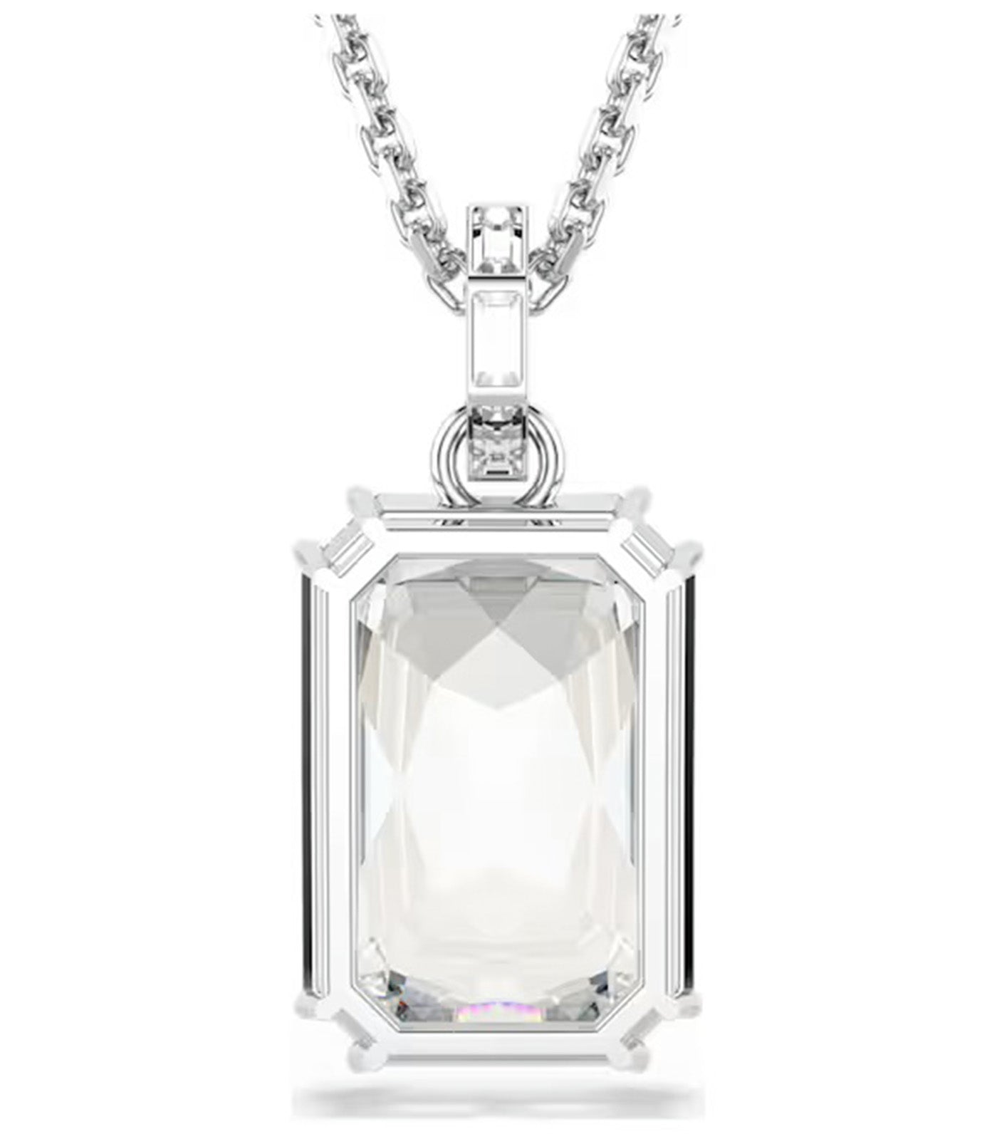 Millenia Pendant Octagon Cut, White, Rhodium Plated