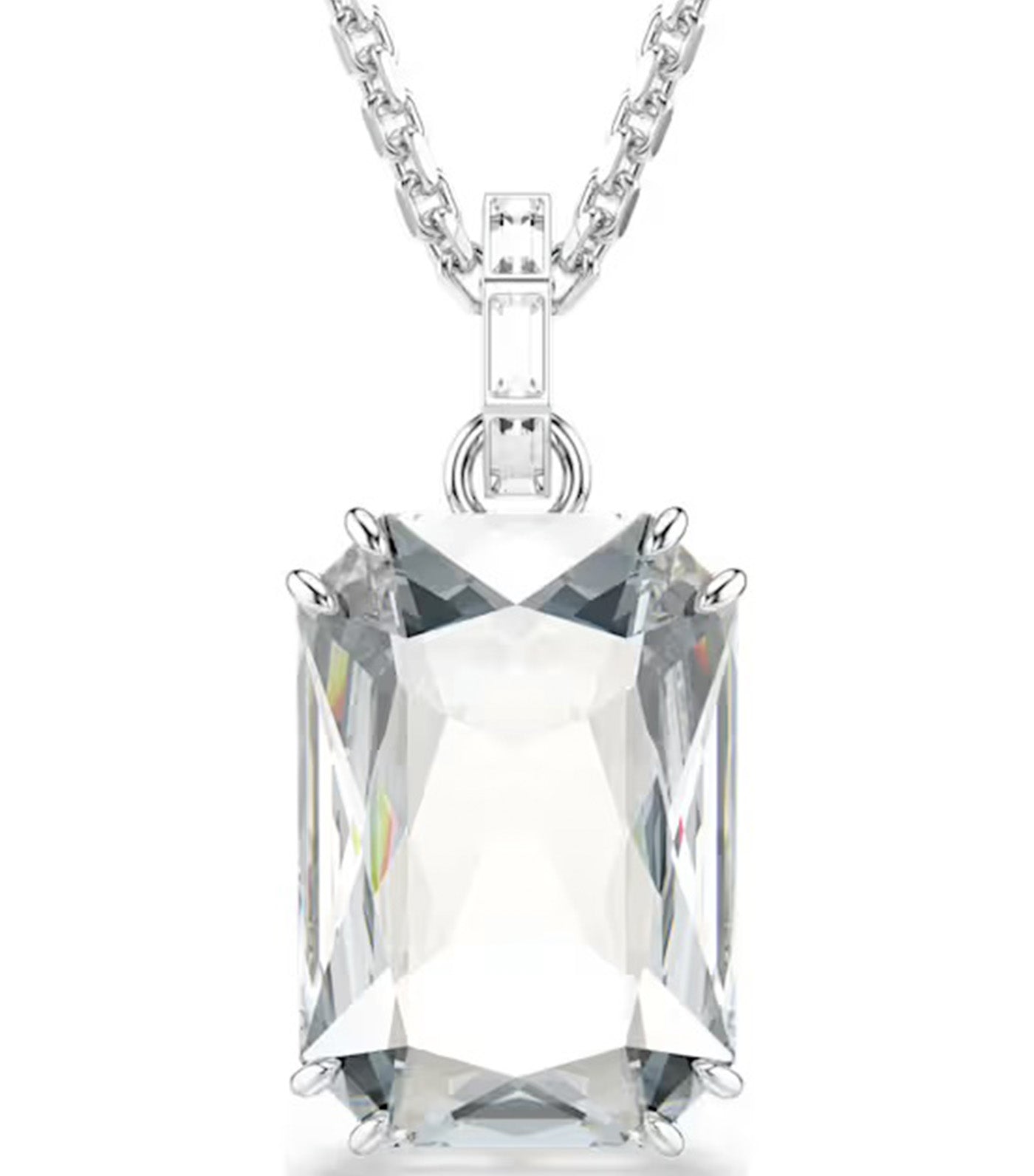 Millenia Pendant Octagon Cut, White, Rhodium Plated