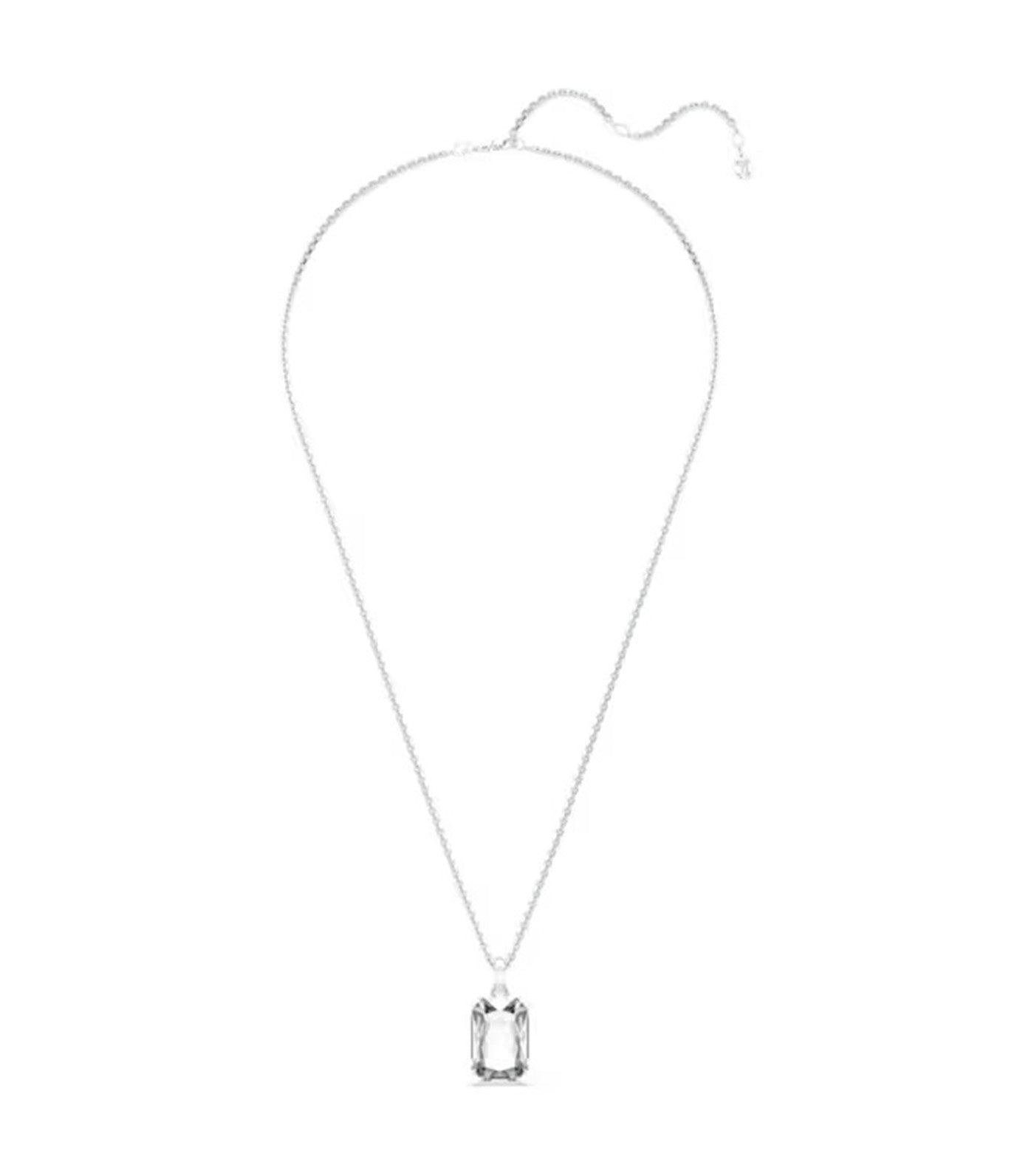 Millenia Pendant Octagon Cut, White, Rhodium Plated