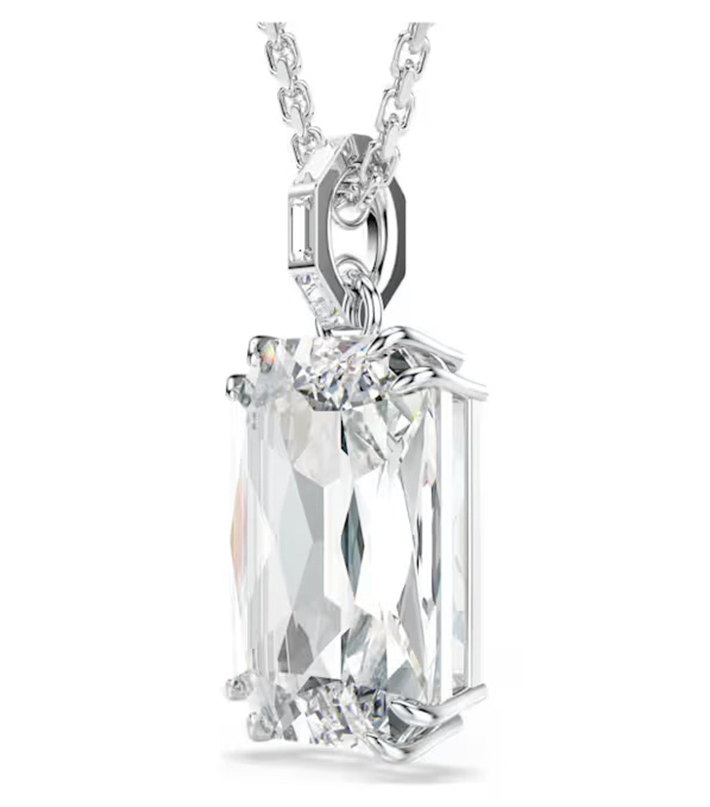 Millenia Pendant Octagon Cut, White, Rhodium Plated