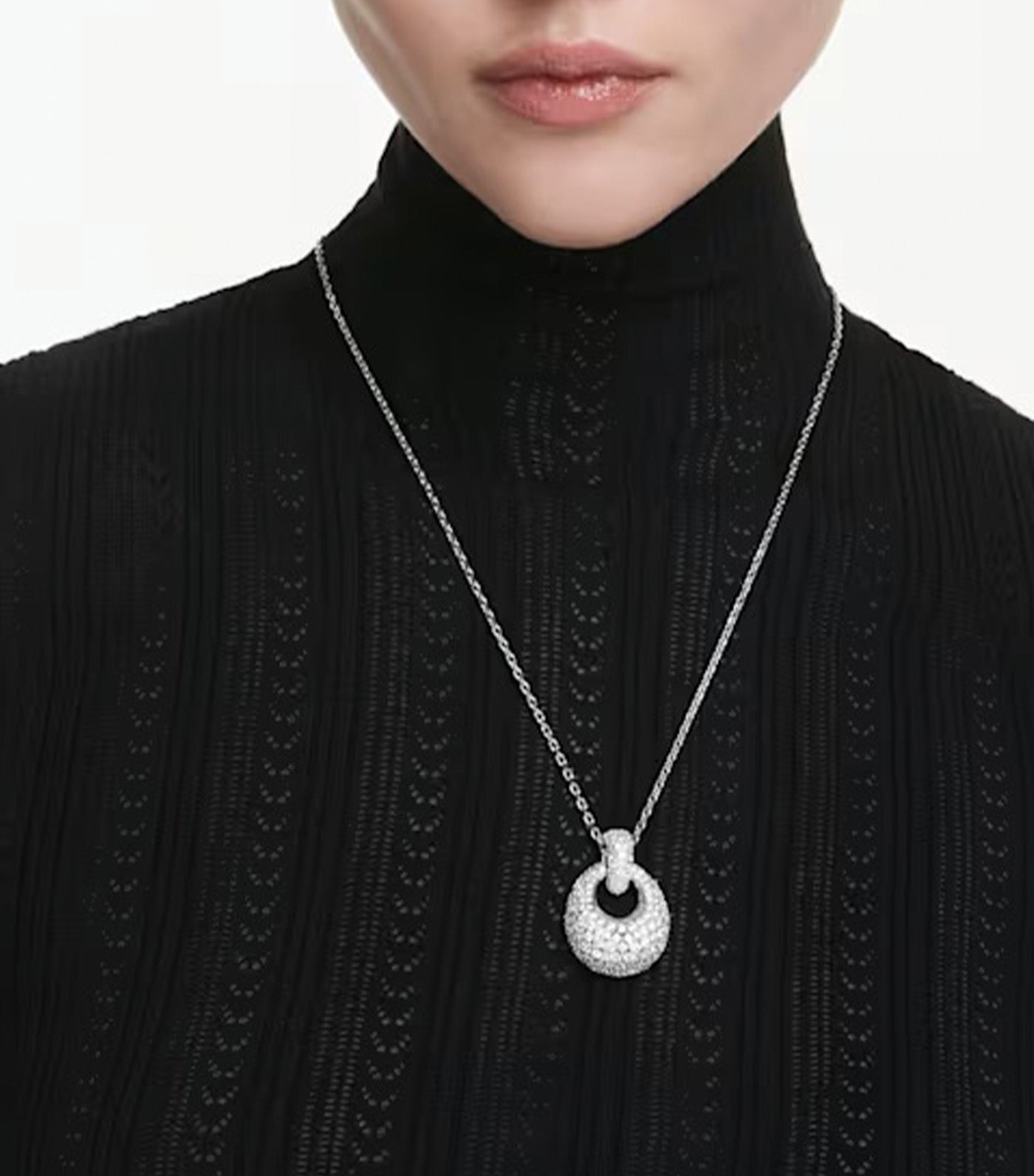 Sublima Pendant White, Rhodium Plated