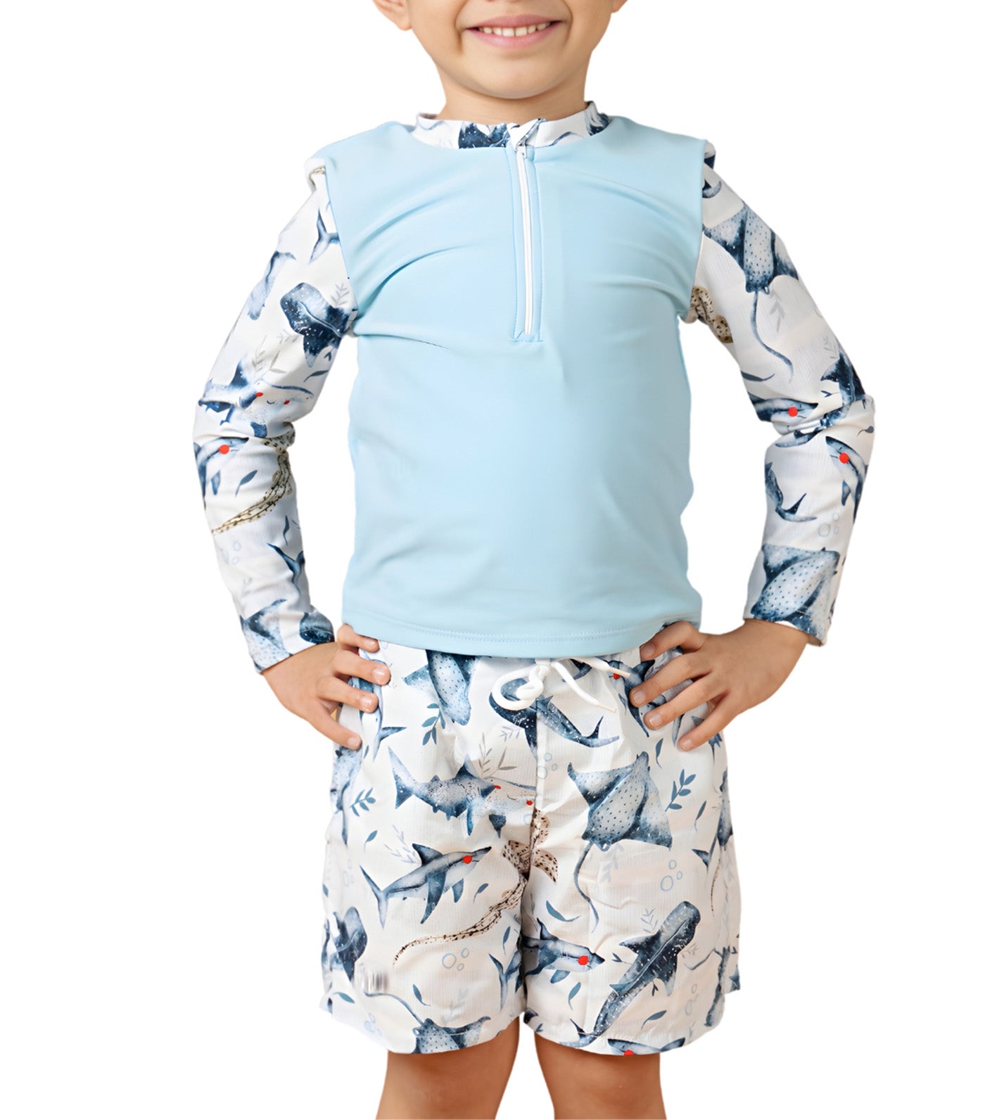 Little Dylan Top and Shorts Blue Shark