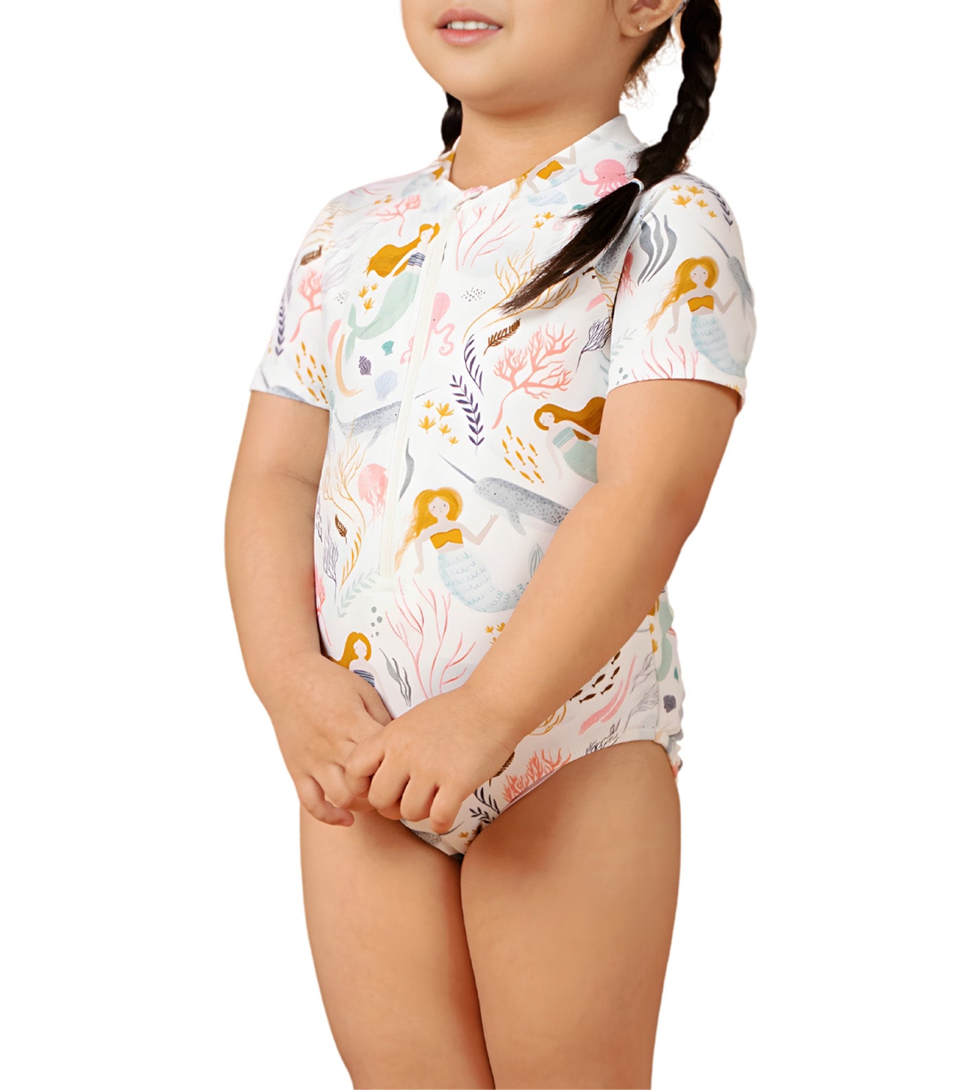 Little Maris Short Sleeves Rashguard Octopus Print
