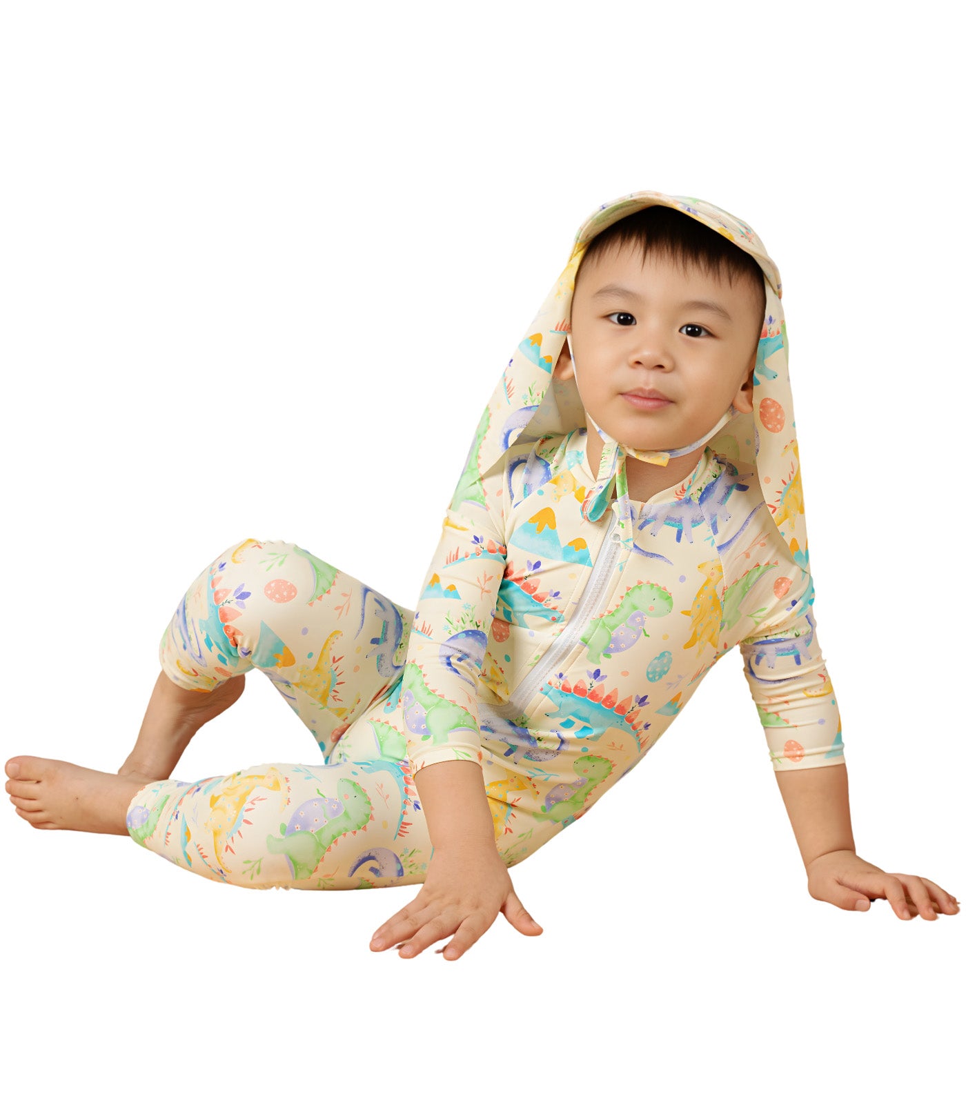 Little Paddler Melo Full-on Rashguard with Hat Dinosaur