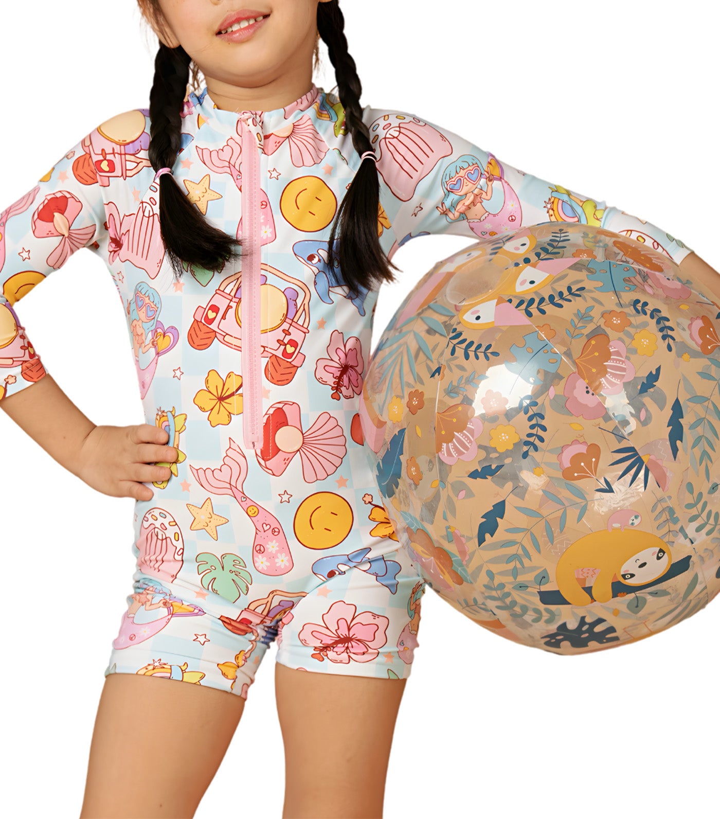 Little Isla Long Sleeves Rashguard Pink Starfish