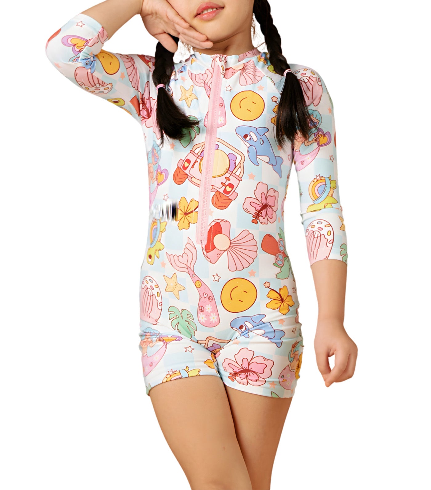 Little Isla Long Sleeves Rashguard Pink Starfish