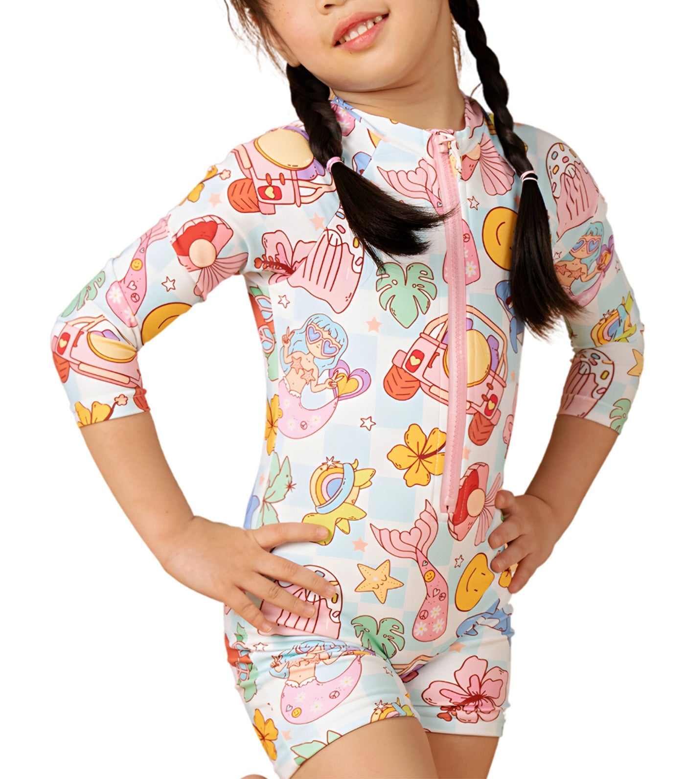 Little Isla Long Sleeves Rashguard Pink Starfish