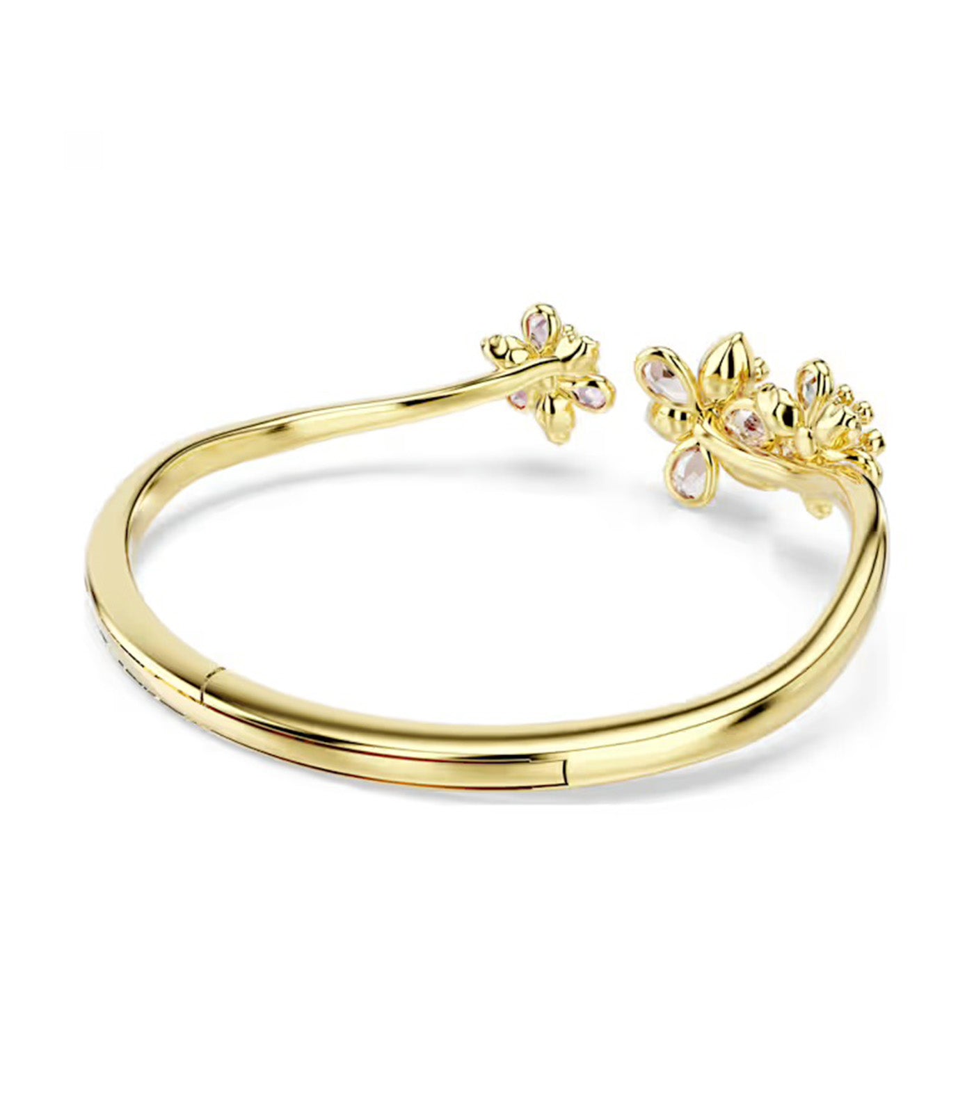 Idyllia Bangle, Mixed Cuts, Flower, Multicolored, Gold-Tone Plated