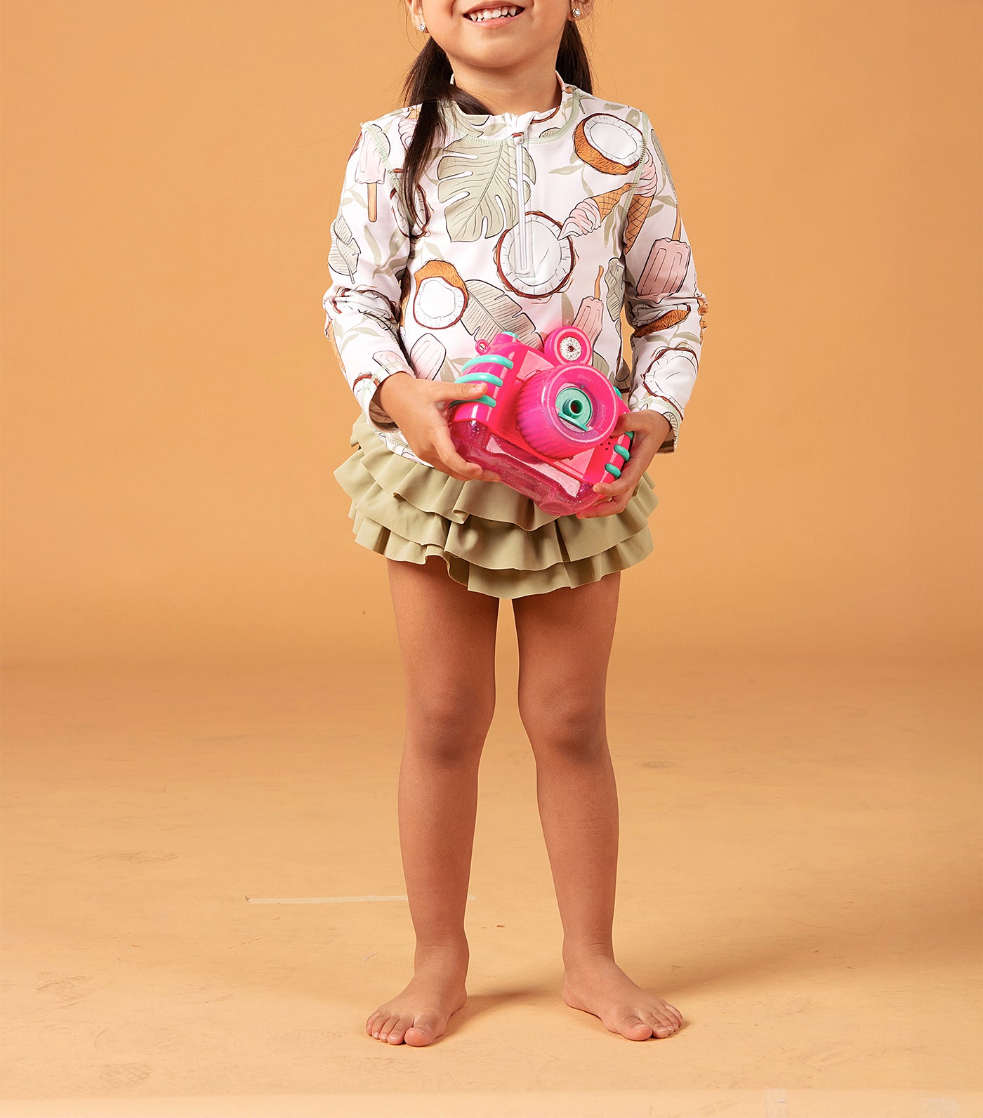 Little Paddler Lyla Rashguard Top and Shorts for Girls Coconut