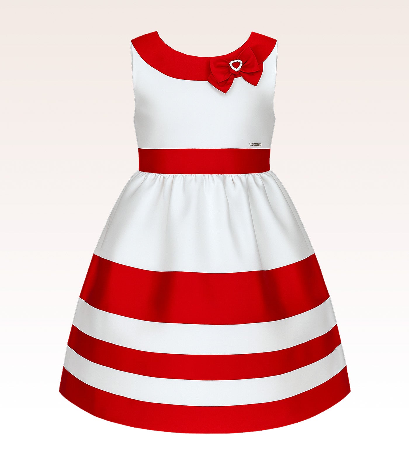 Periwinkle Rozenne Girls Party Dress Red Striped