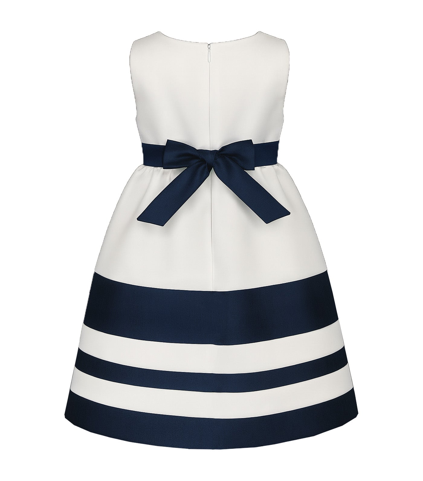 Periwinkle Rozenne Girls Party Dress Navy Striped