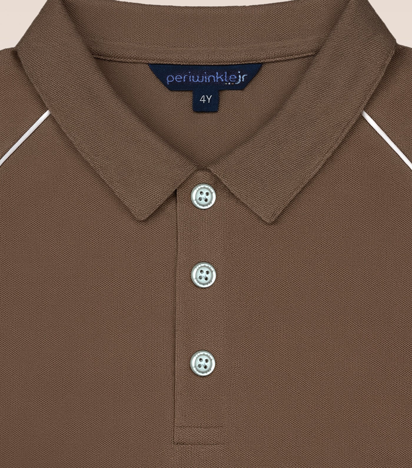 Periwinkle Ronin Boys Polo Pique Shirt Light Brown