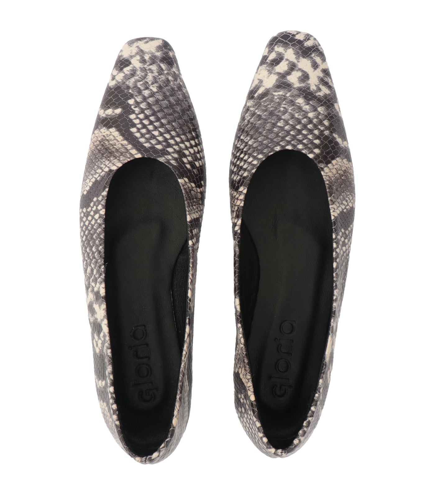 Gloria Ballet Flats Dark Beige Snake