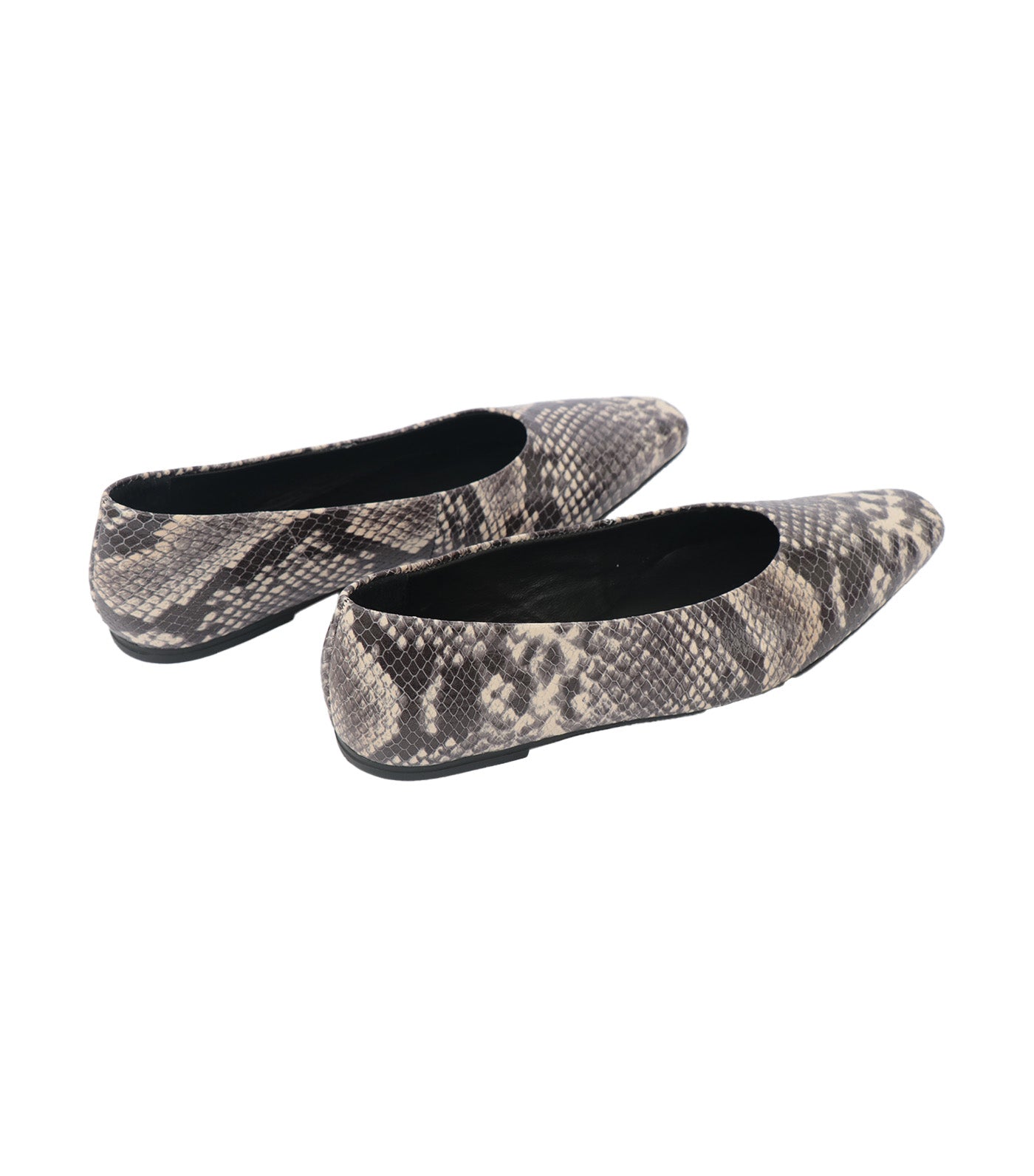 Gloria Ballet Flats Dark Beige Snake