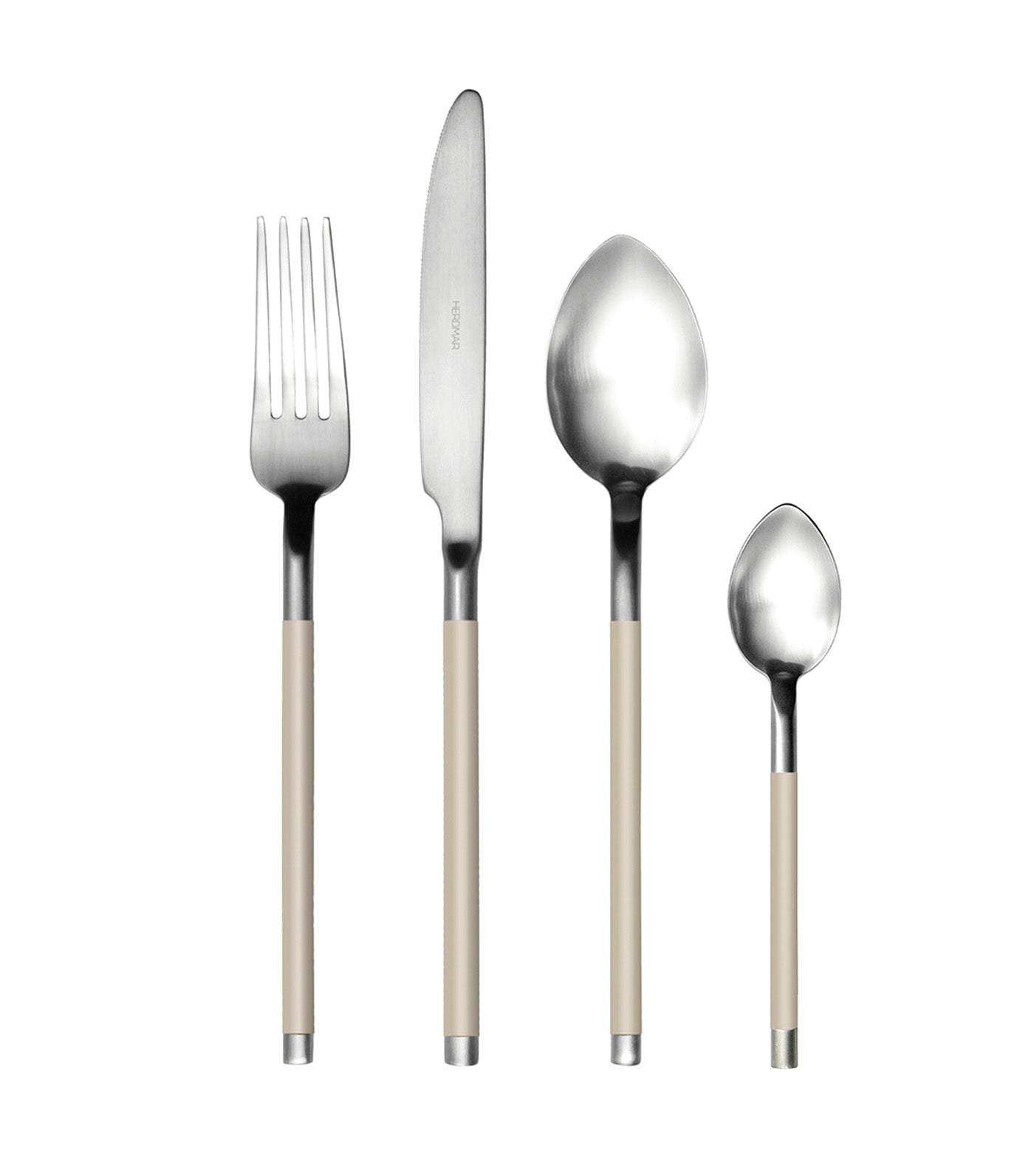 Vogue 24-Piece Flatware Set With Matte Polished Taupe Handle And Wood Canteen Box