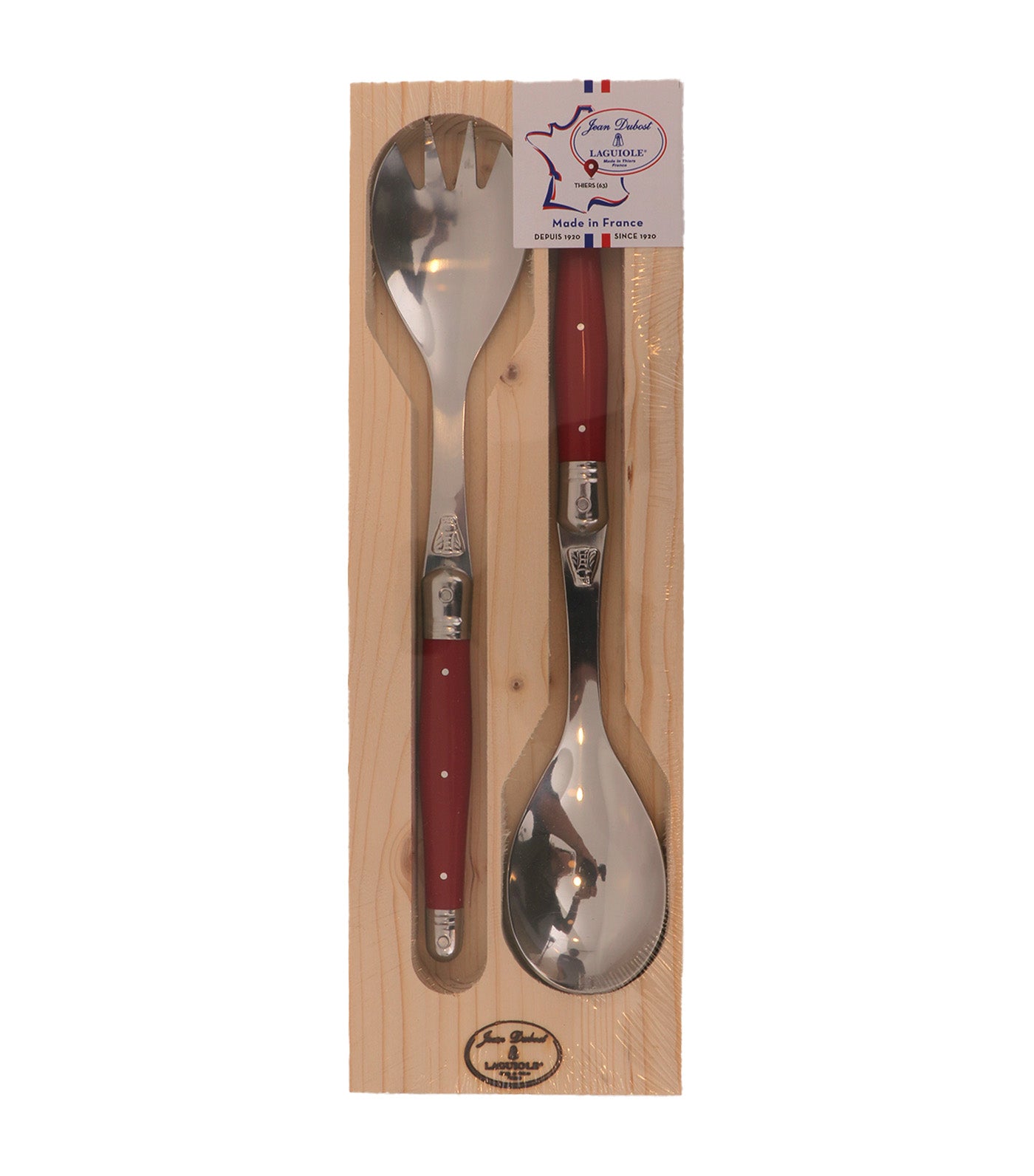 2-Piece Laguiole Salad Set With ABS Handle And Open Wood Box