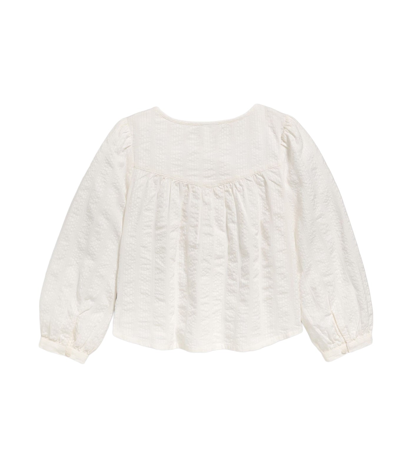 Old Navy Kids Long-Sleeve Lace Trim Button-Front Top for Girls Sea Salt