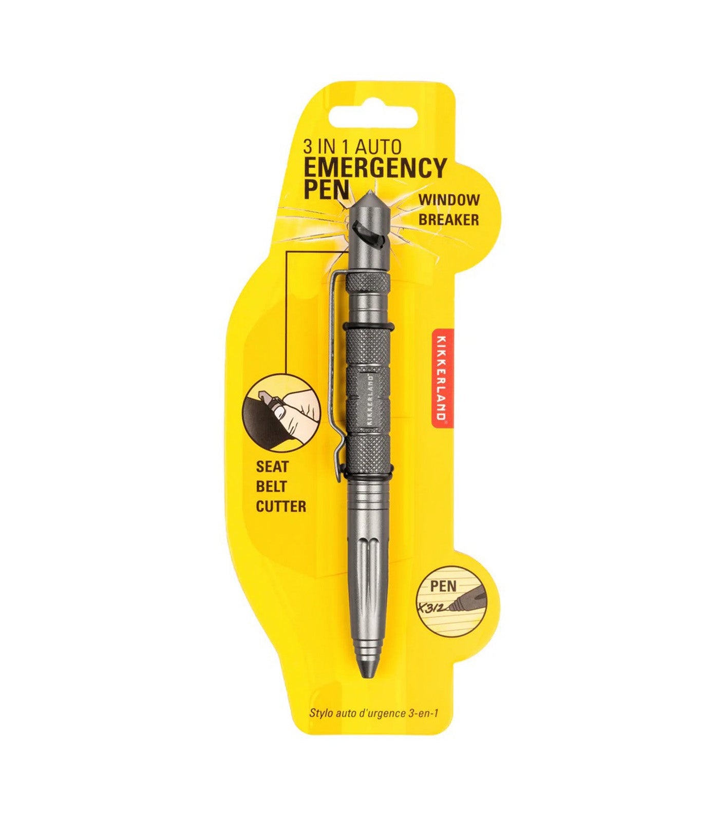 Kikkerland 3-in-1 Auto Emergency Pen Brown