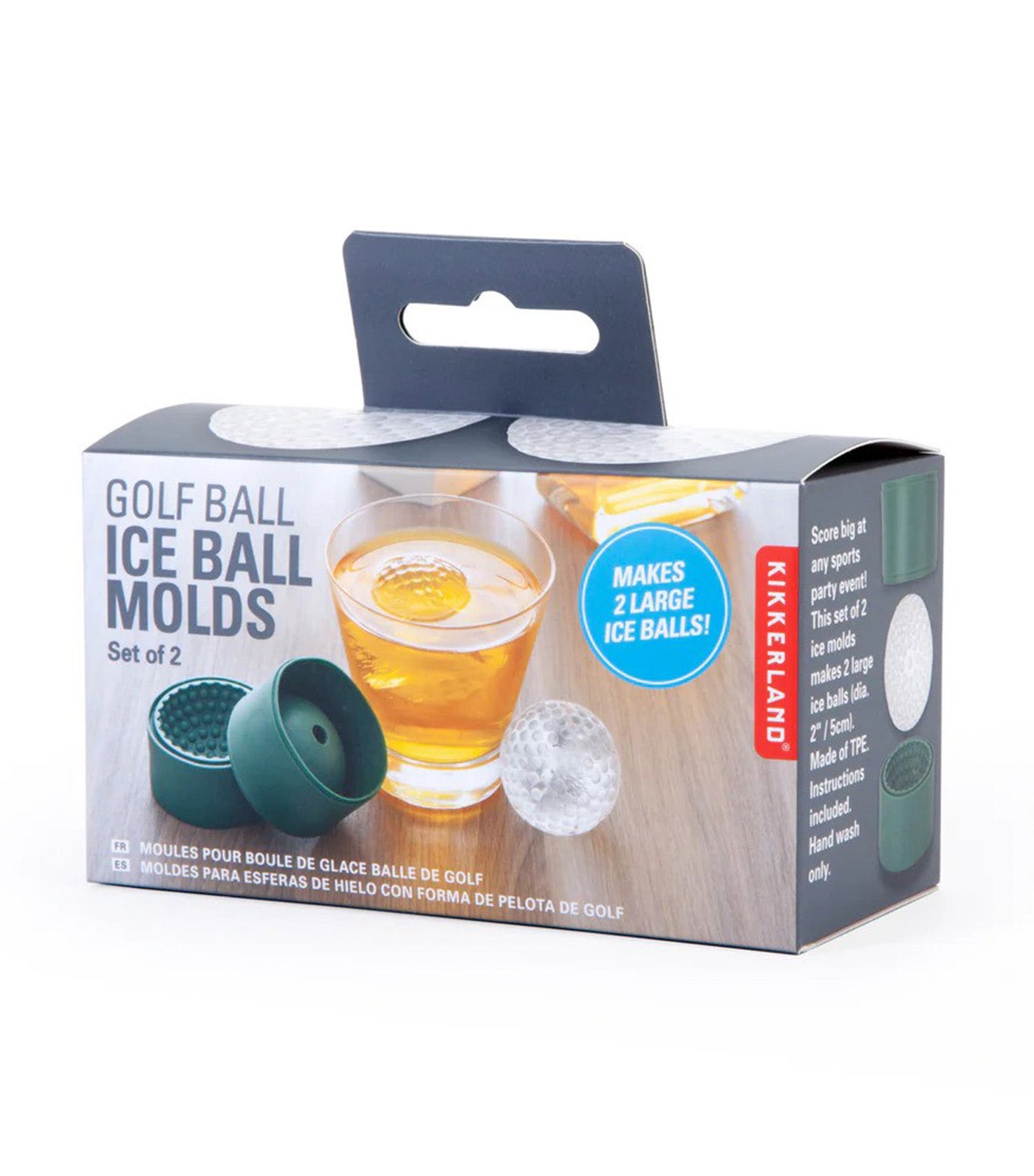  Kikkerland Golf Ball Ice Ball Molds Green 