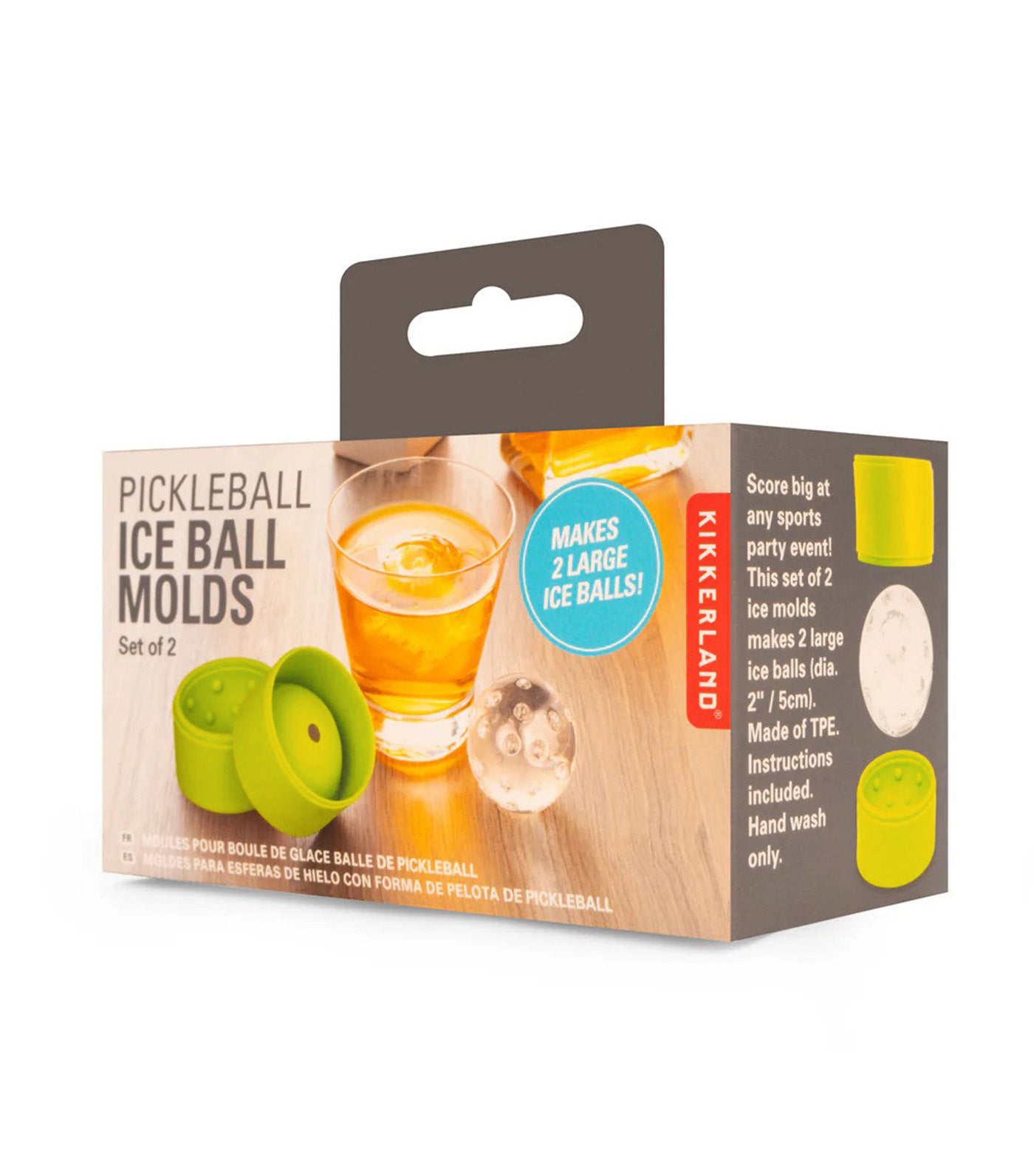Kikkerland Pickleball Ice Ball Molds Green