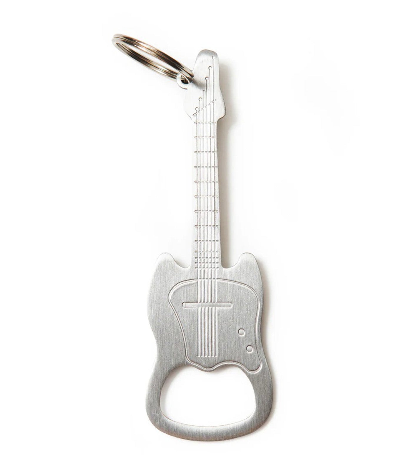 Kikkerland Guitar Keychain Bottle Opener Silver