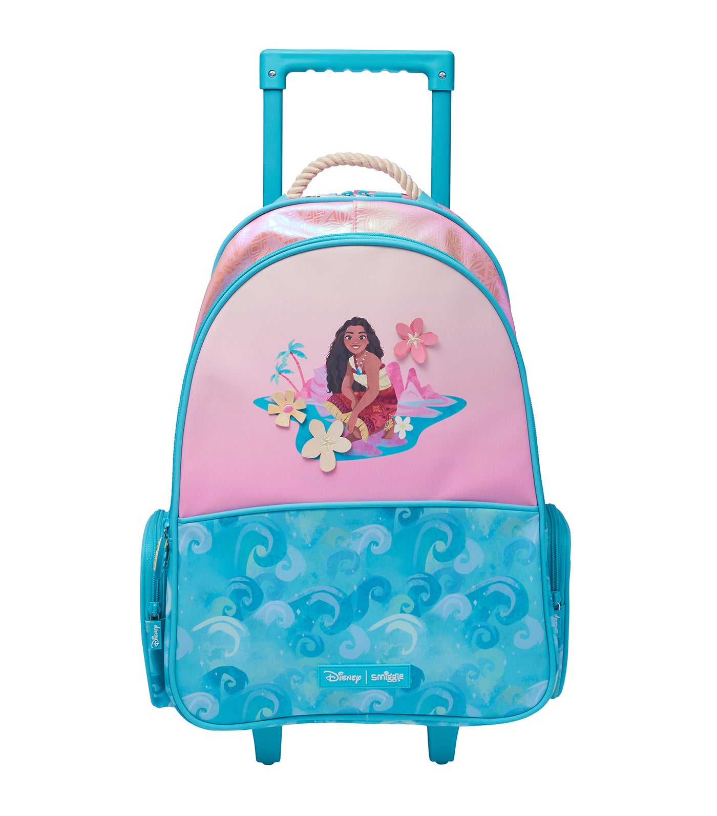 Moana Trolley Backpack with Light Up Wheels Pink