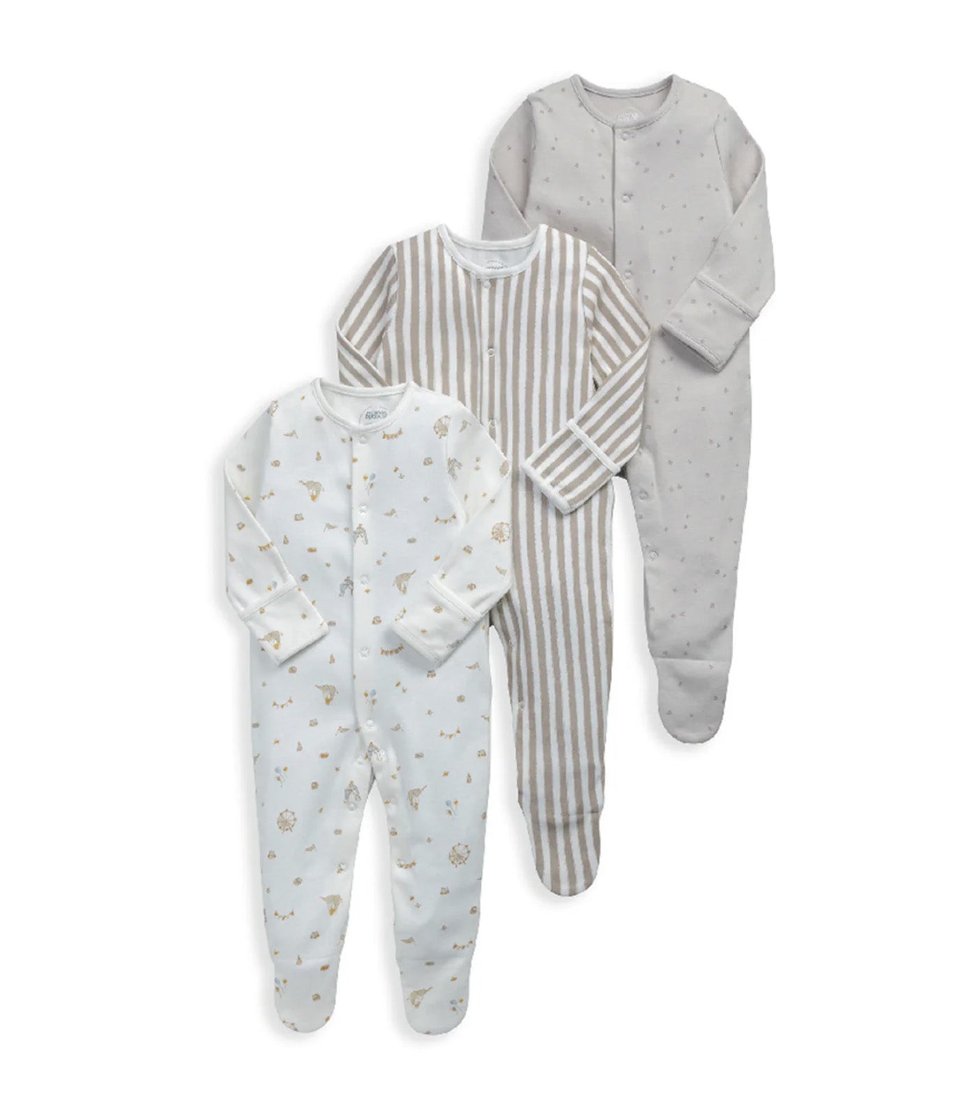 Circus Sleepsuits - Set of 3