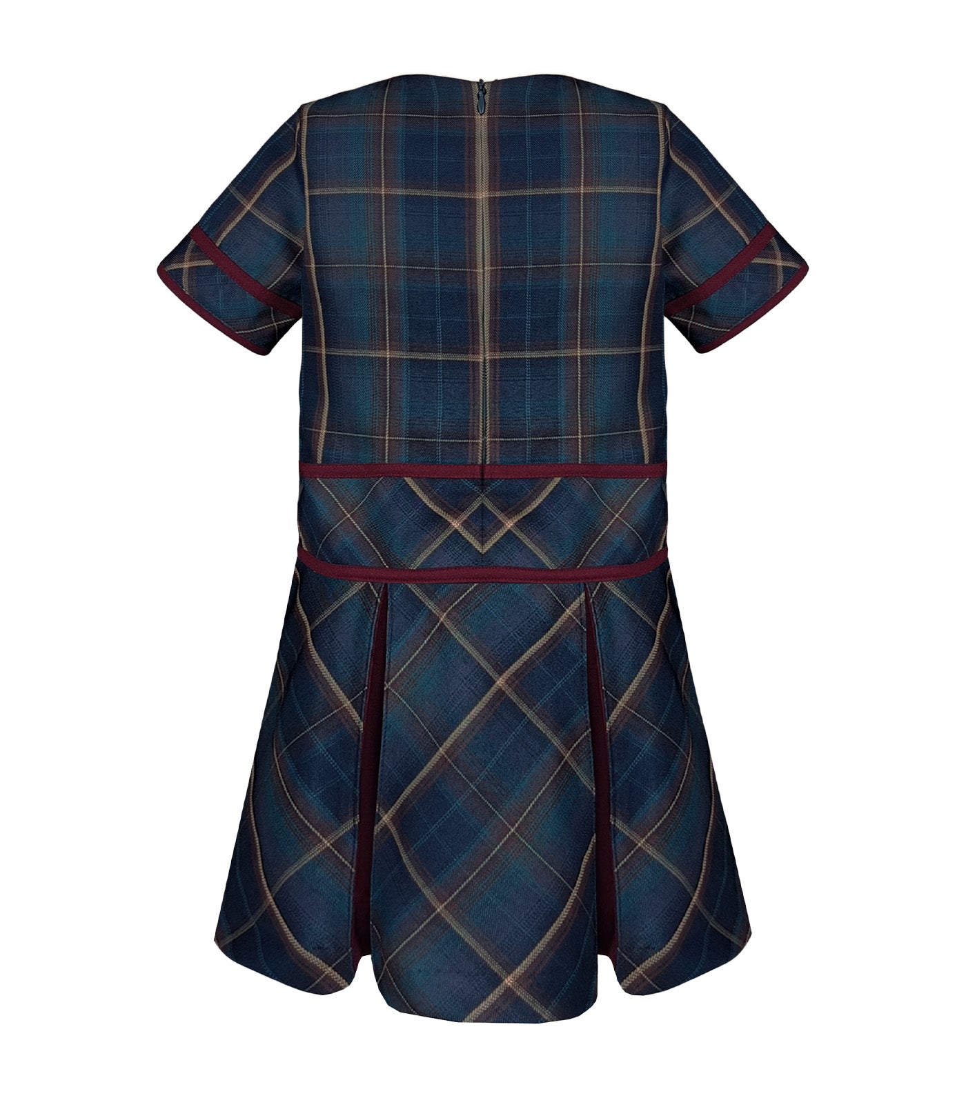 Nova Girls Checkered Drop Waist Dress